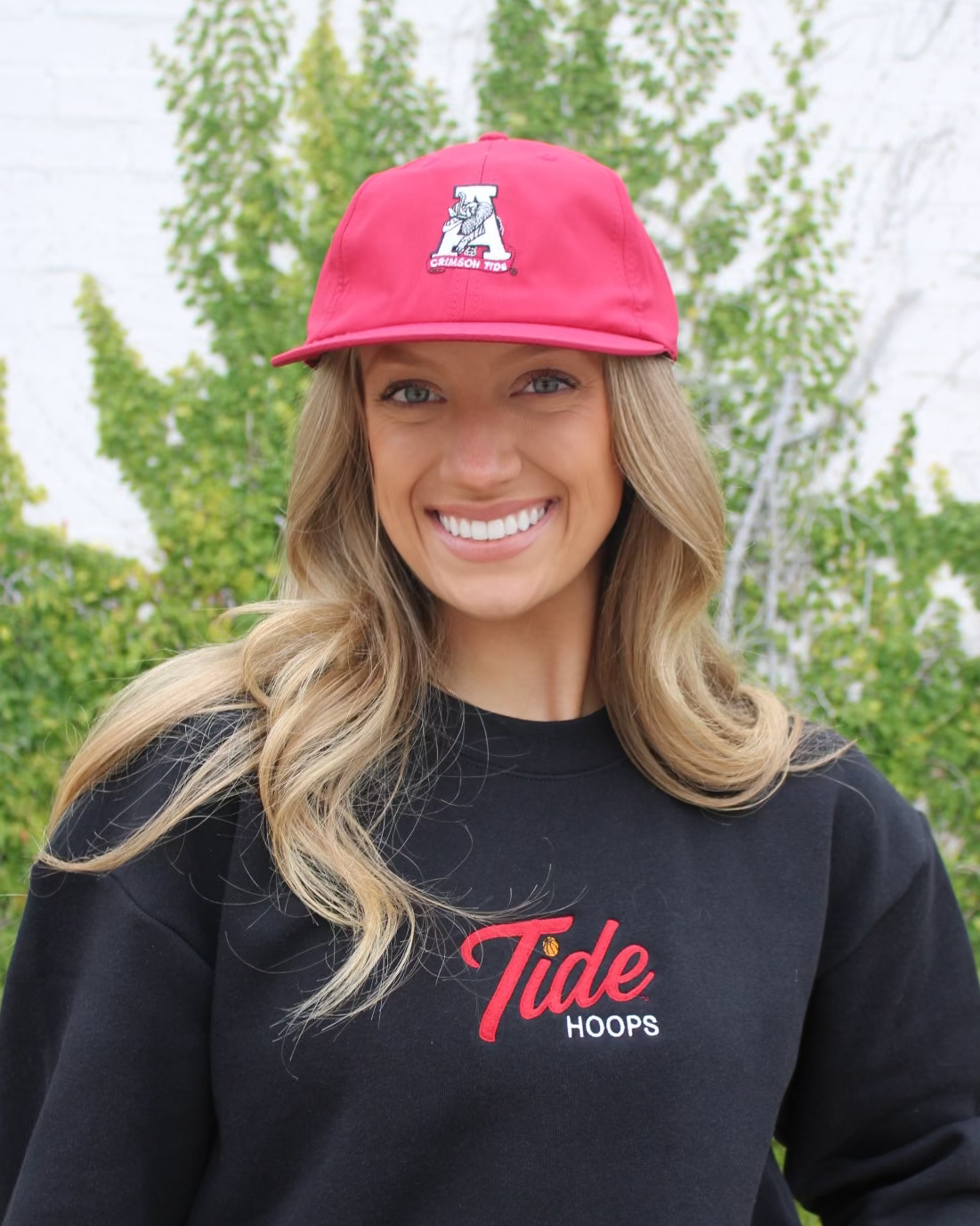 University of Alabama Red Flat bill Hat with a Vintage A Logo patch
