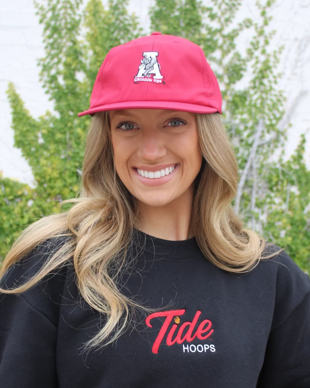 University of Alabama Red Flat bill Hat with a Vintage A Logo patch