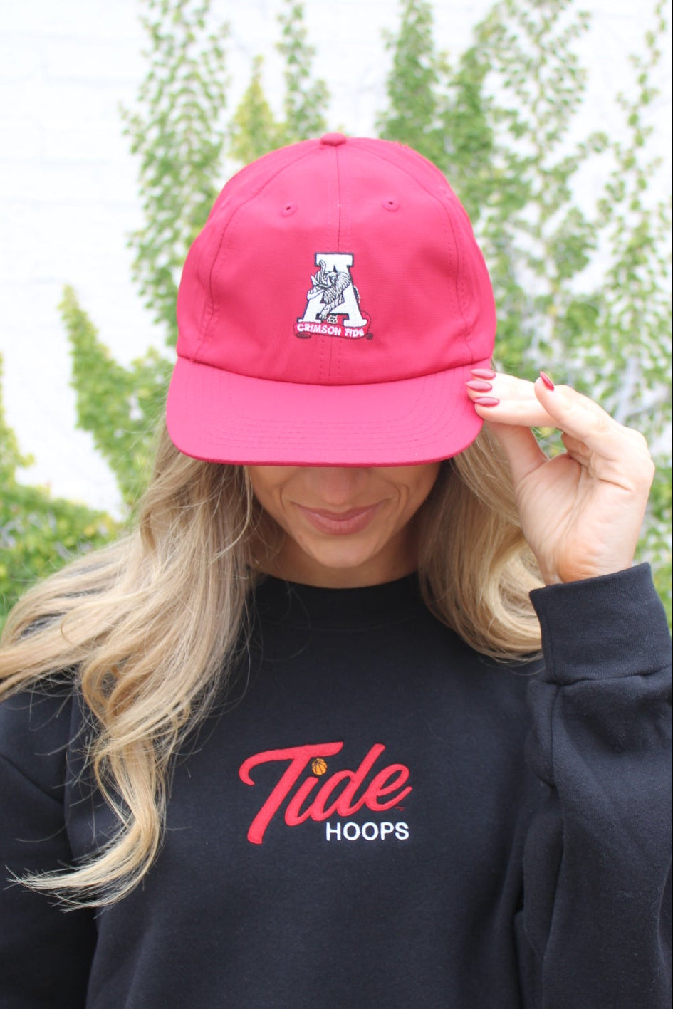 University of Alabama Red Flat bill Hat with a Vintage A Logo patch