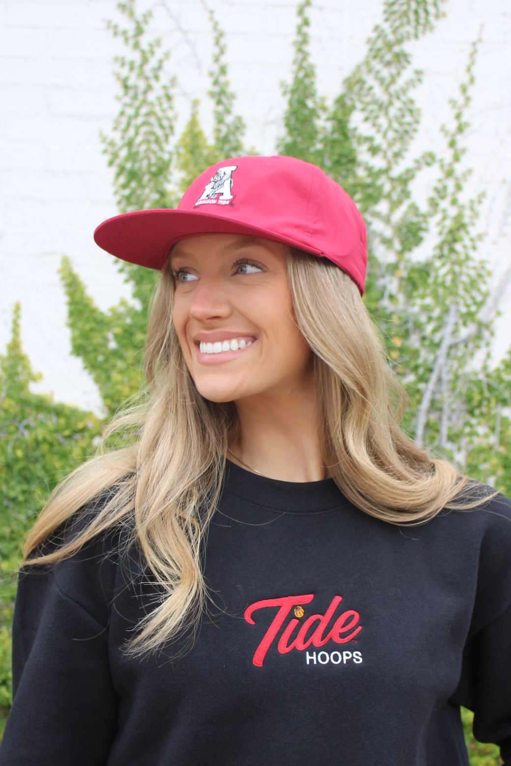 University of Alabama Red Flat bill Hat with a Vintage A Logo patch