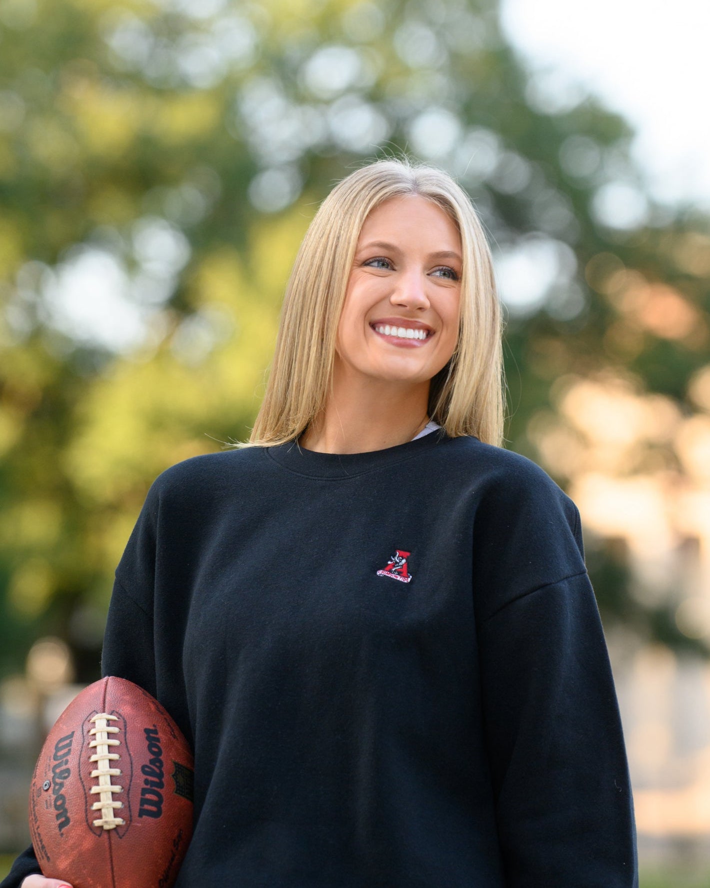 University of Alabama Black Sweatshirt with an embroidered Vintage A logo