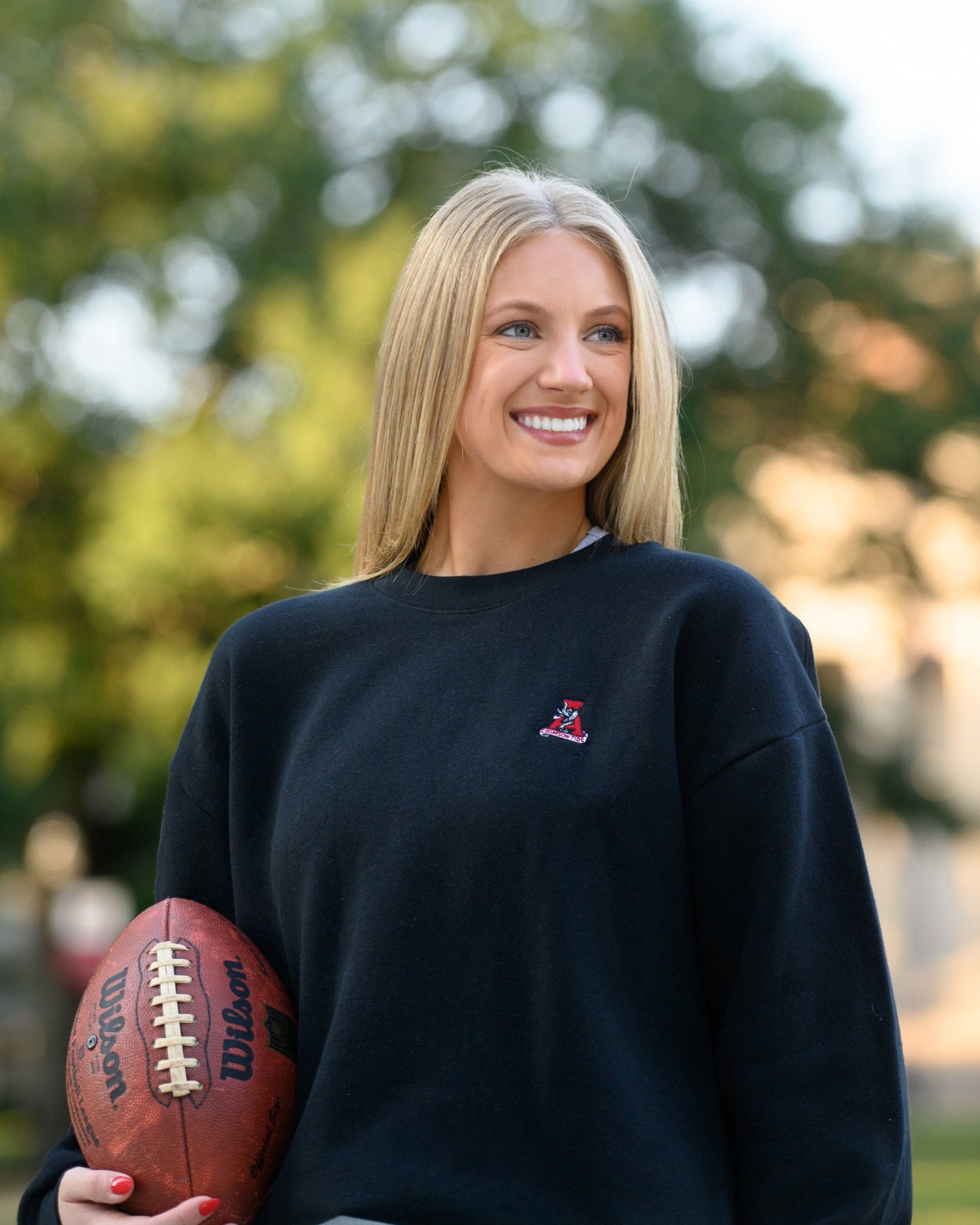 University of Alabama Black Sweatshirt with an embroidered Vintage A logo