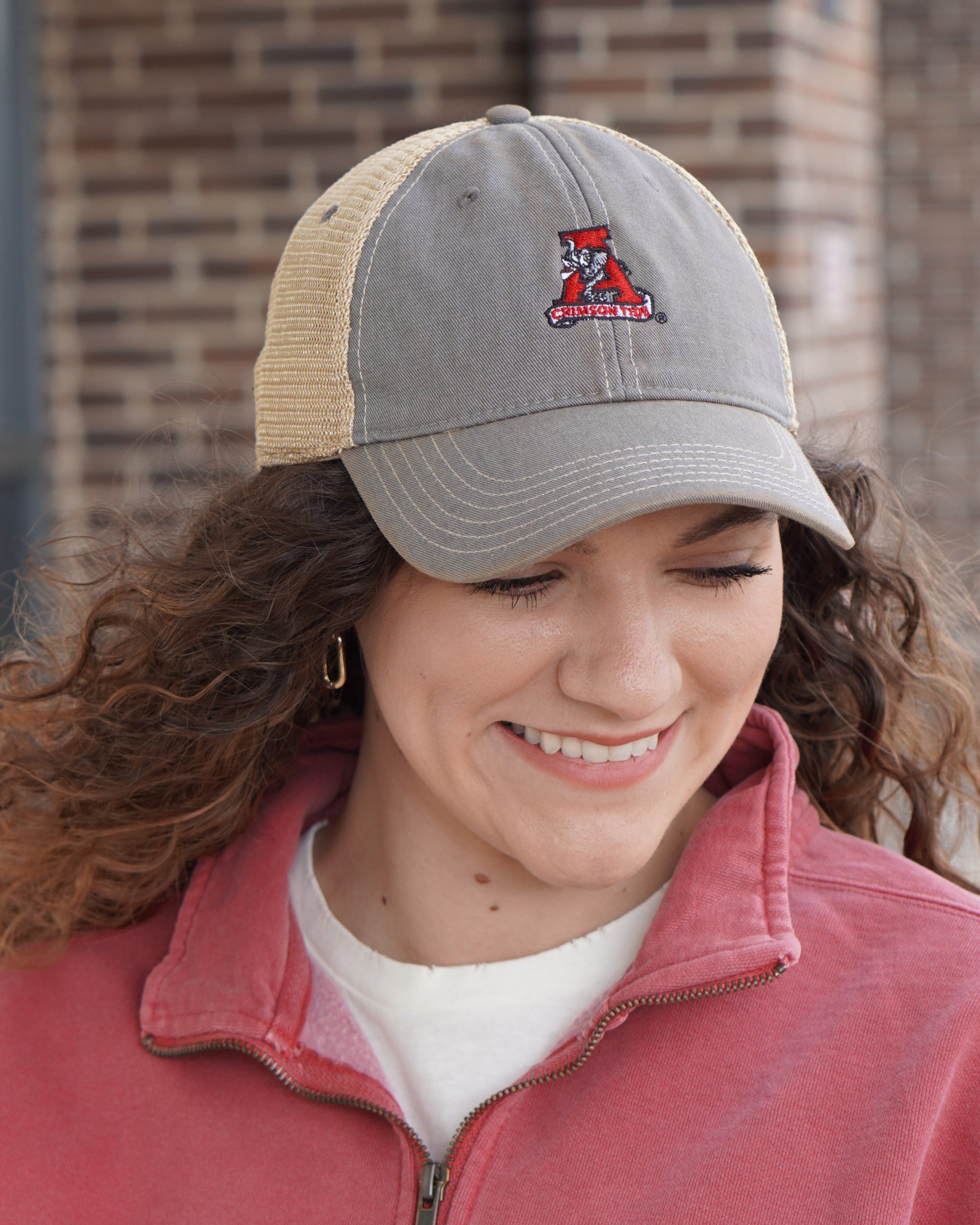 University of Alabama Grey and Khaki Hat with an embroidered Vintage A Logo