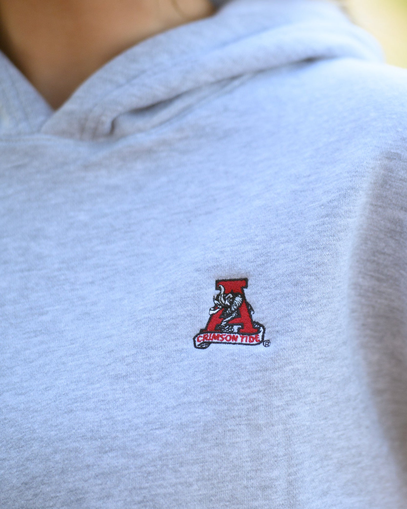 University of Alabama Heather Grey Hoodie with Vintage A Logo embroidery