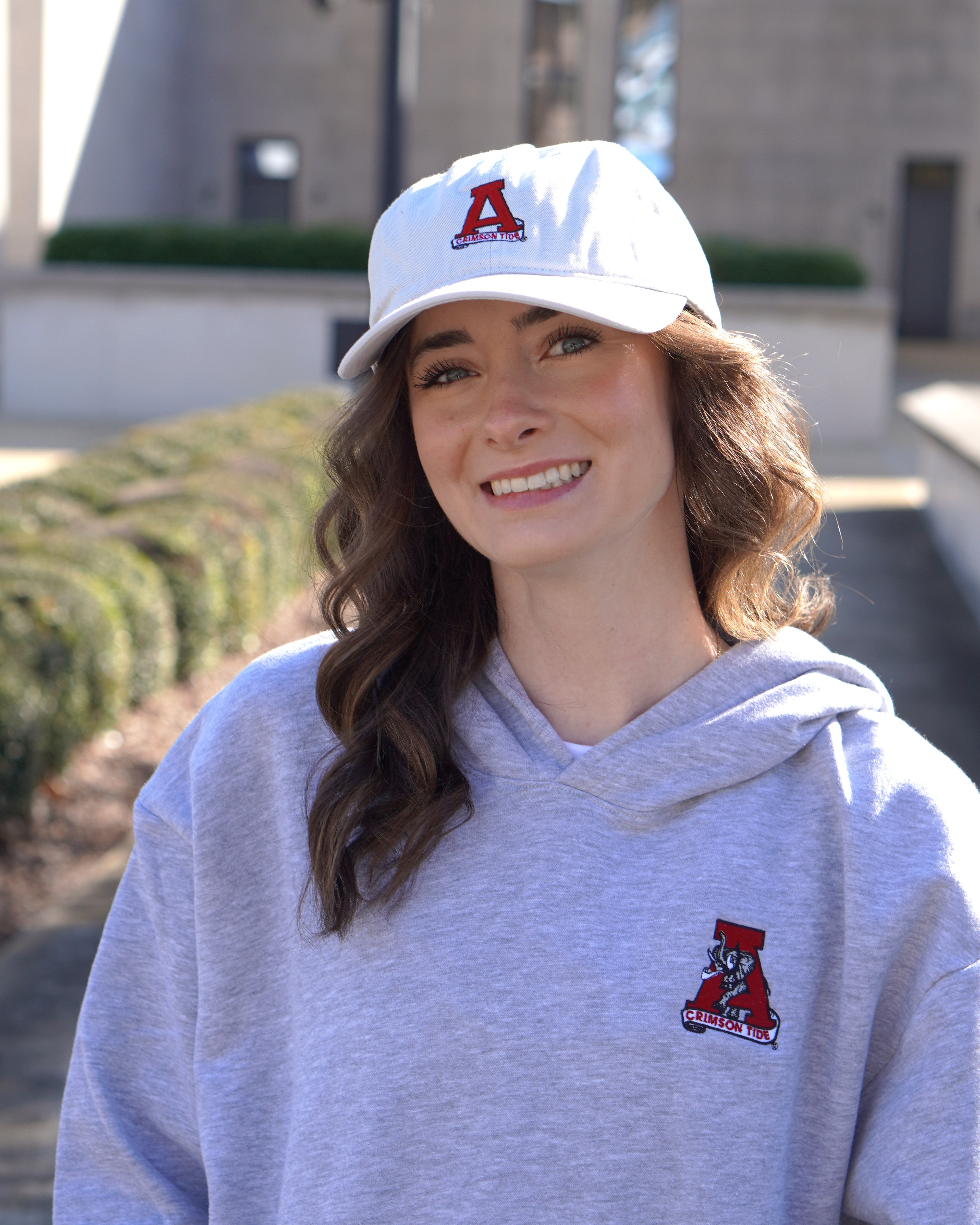 University of Alabama Heather Grey Hoodie with Vintage A Logo embroidery