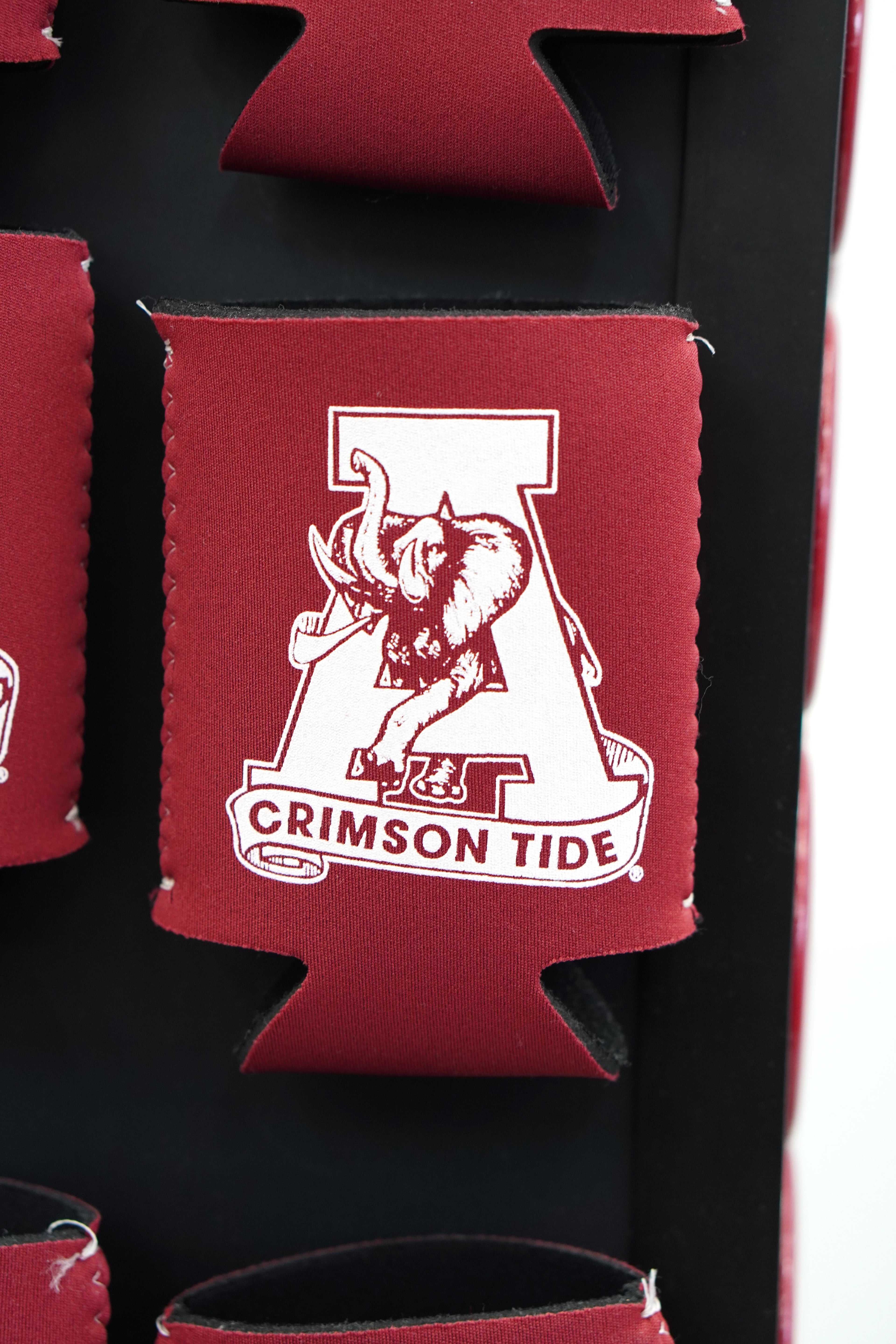 University of Alabama Red Magnetic Koozie with a White Vintage A Logo pint