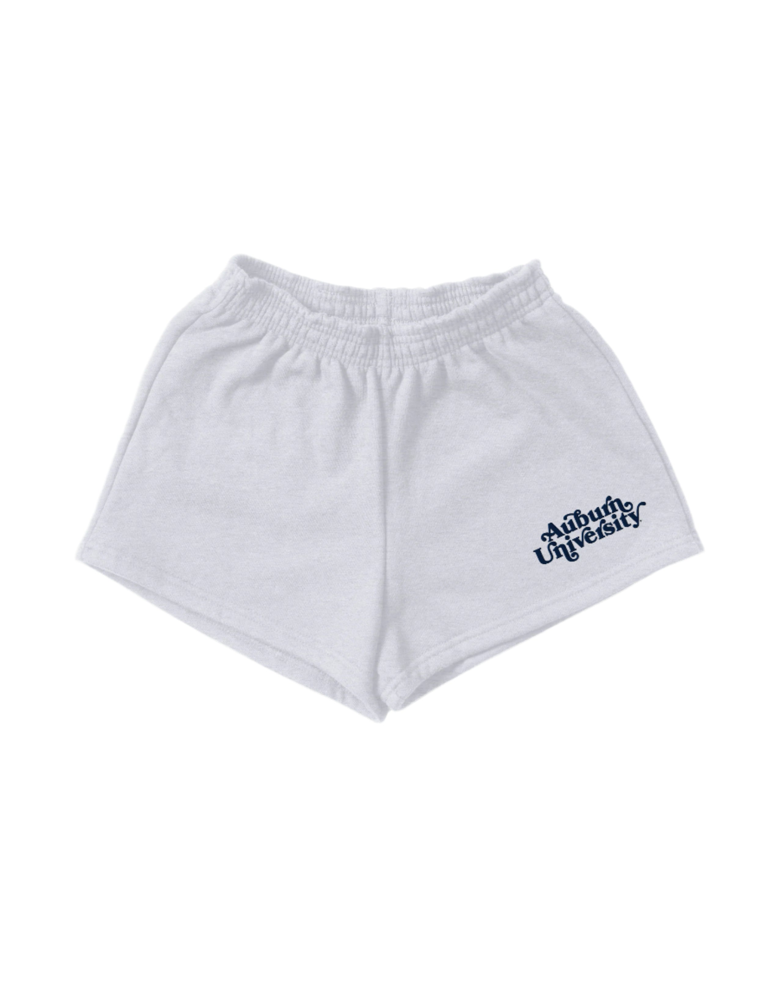Auburn University Grey Ladies’ Shorts with Navy "Auburn University" embroidery