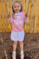 University of Alabama Pink Youth Sweatshirt with a White megaphone and White "A"