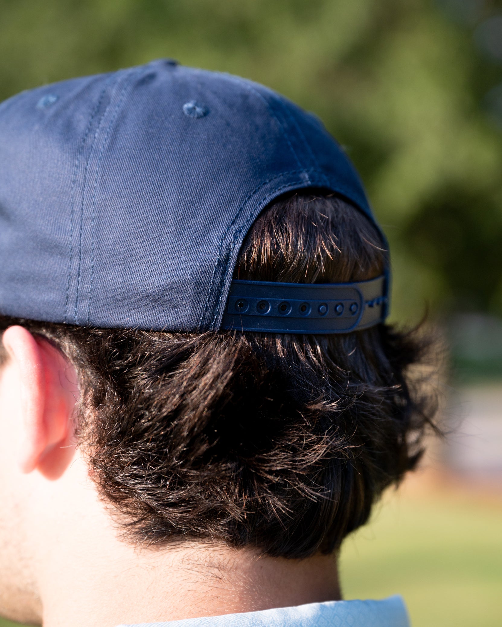 Auburn University Blue Snapback Hat featuring a White patch with Navy letters "WDE"