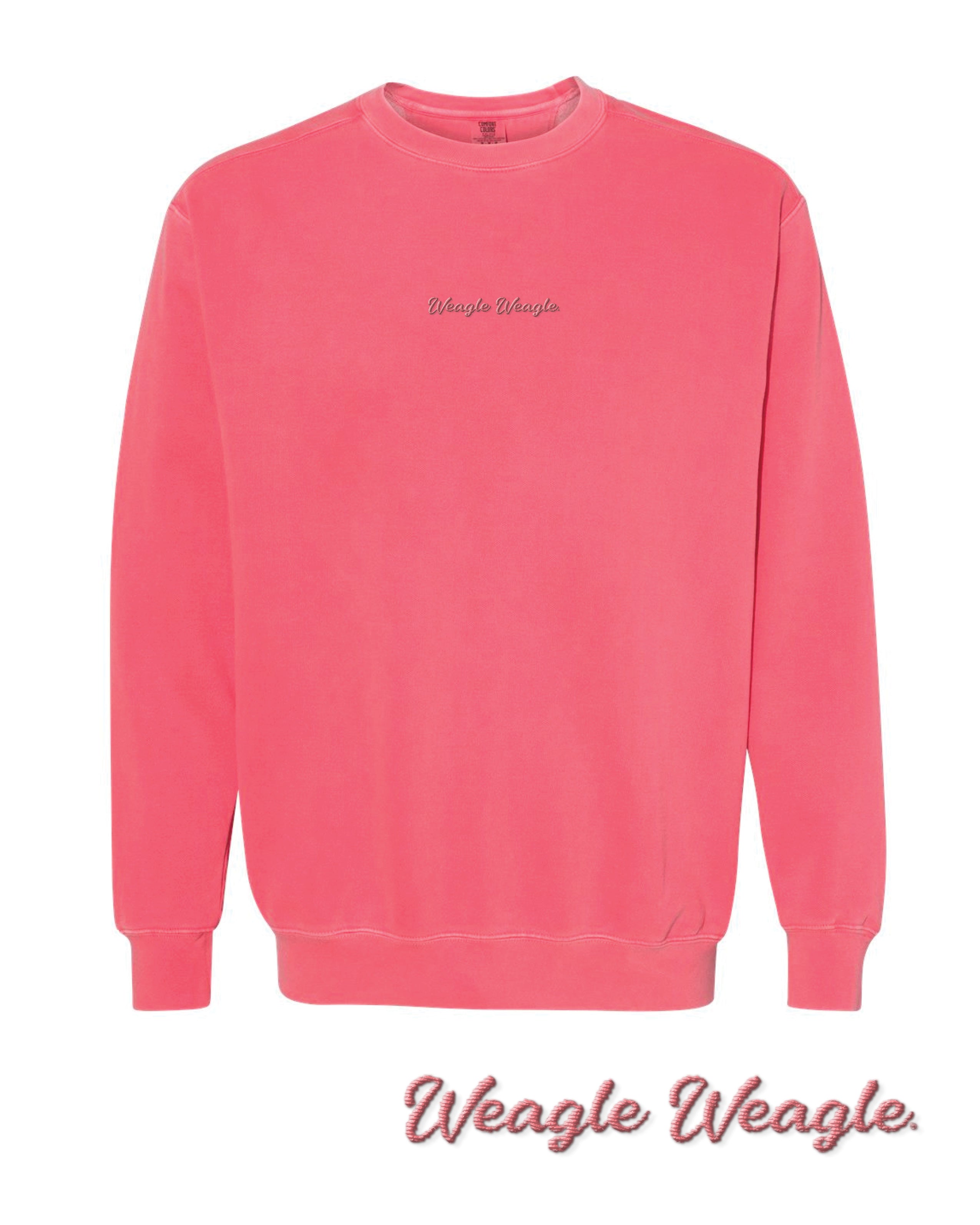 Auburn University Coral Ladies' Sweatshirt with Coral embroidered text "Weagle Weagle”