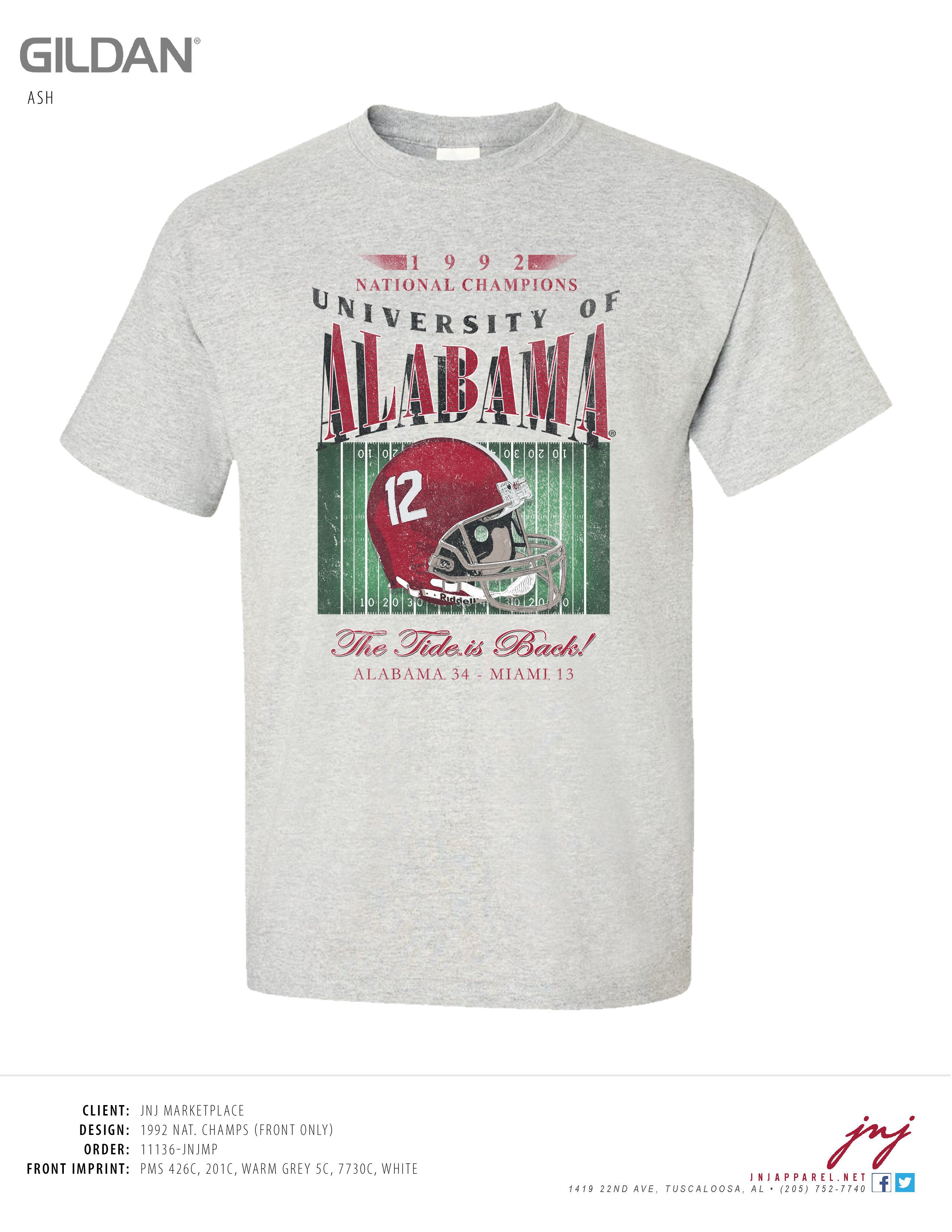 Tuscaloosa City of Champions T-Shirt for Alabama College Football Fans