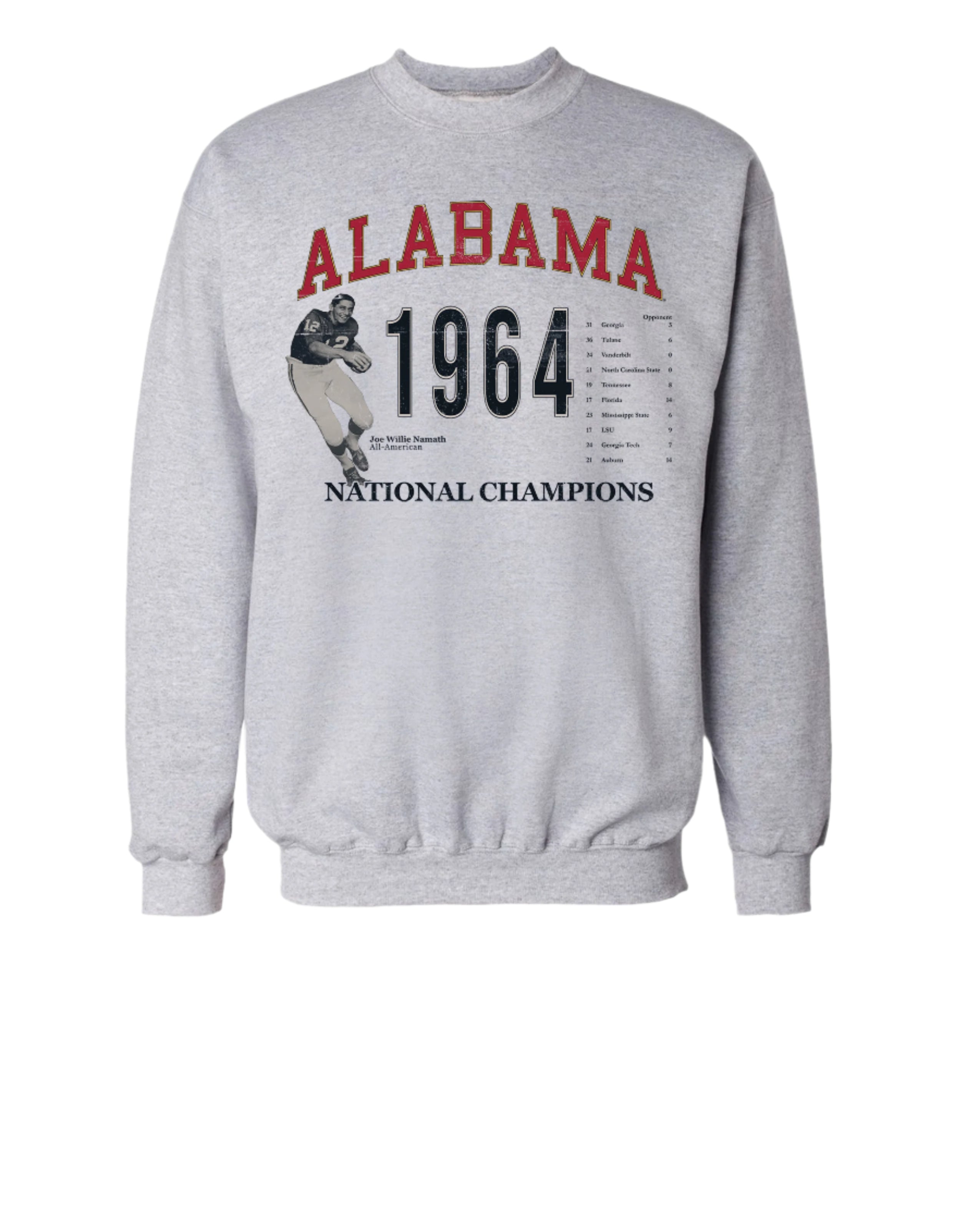 1964 National Champions Vintage Alabama Sweatshirt on White