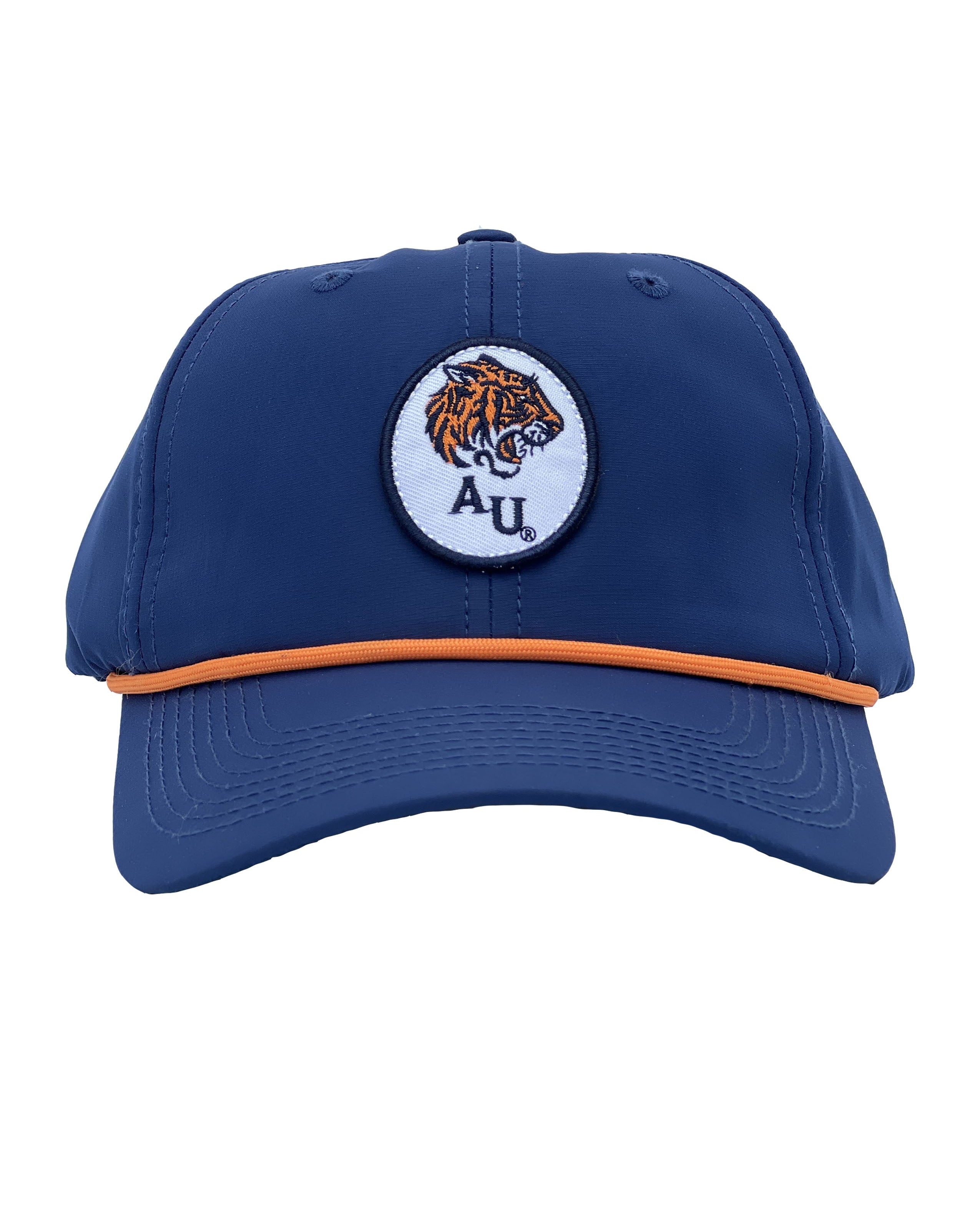 Auburn University AU Tiger Patch Hat Navy JNJ Classic Rope Hat with Orange Rope and White AU Tiger Patch