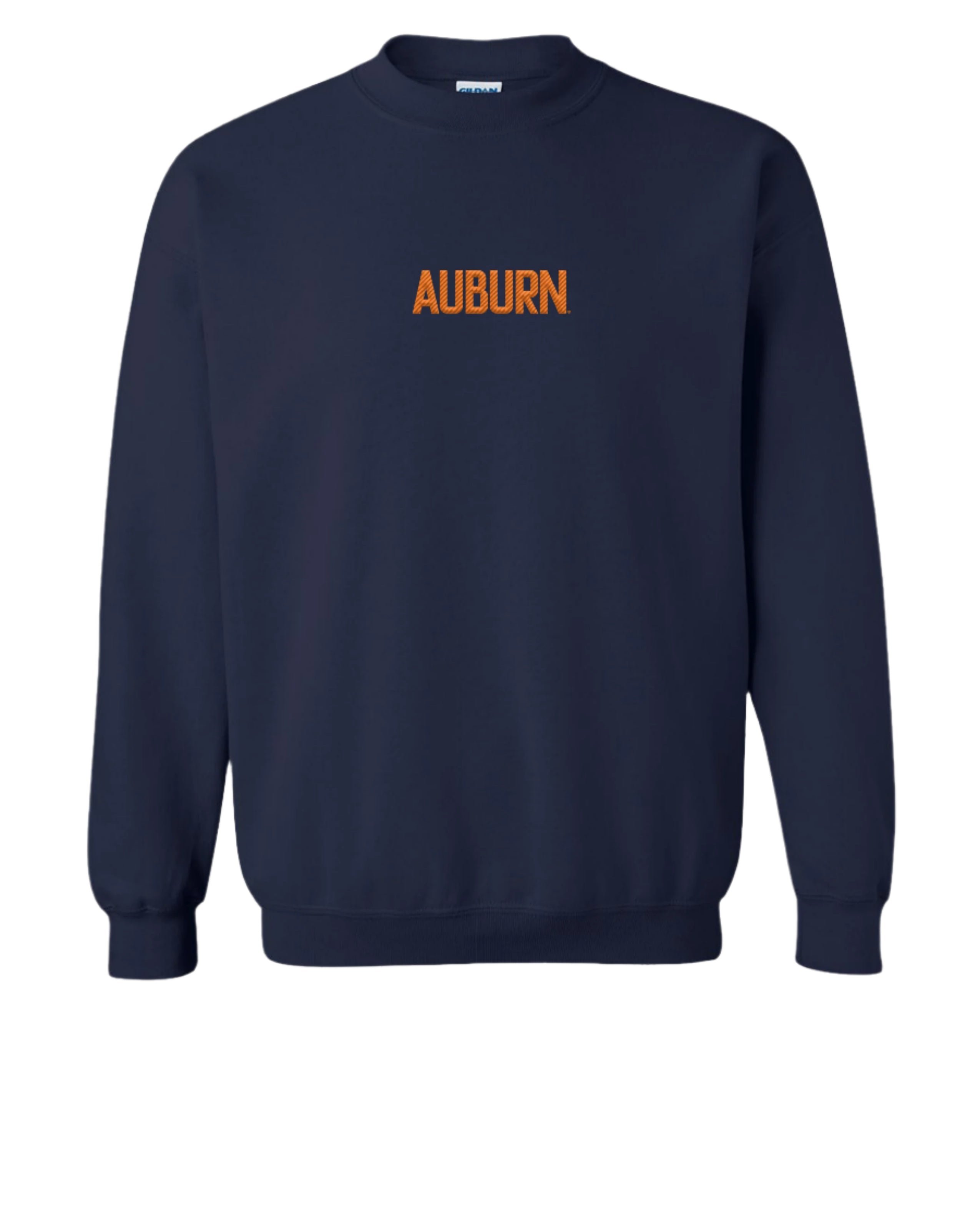 Auburn University Auburn Embroidered Navy Gildan Sweatshirt with Navy "Auburn" Embroidery (Front)