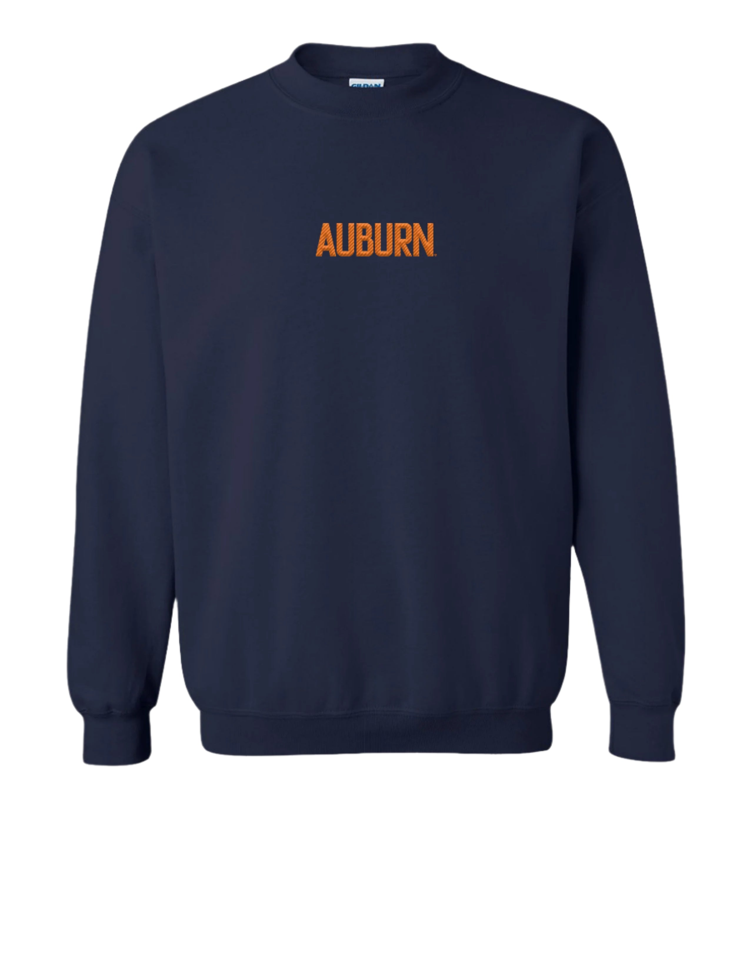 Auburn University Auburn Embroidered Navy Gildan Sweatshirt with Navy "Auburn" Embroidery (Front)