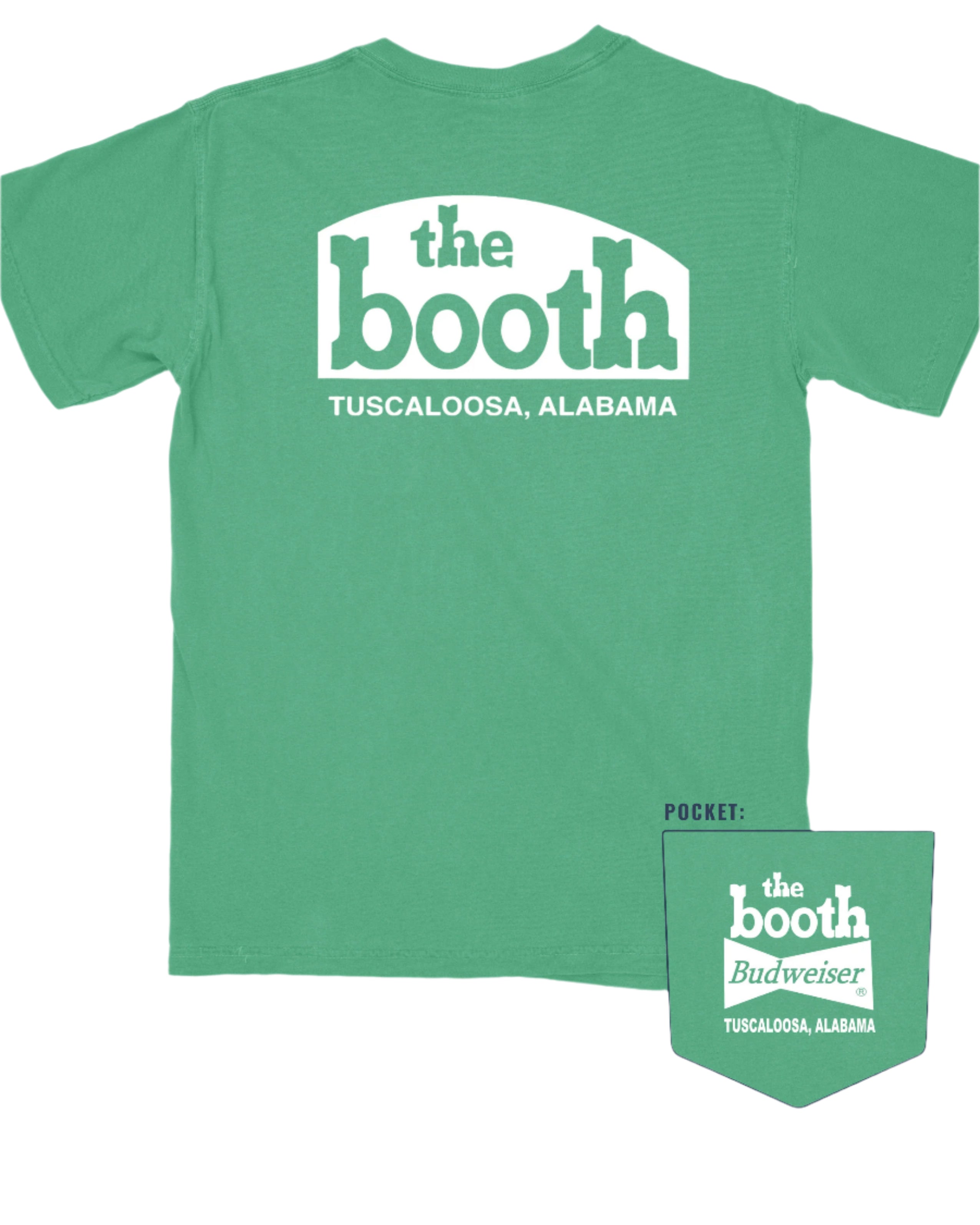The Booth Green T-Shirt with White The Booth logo