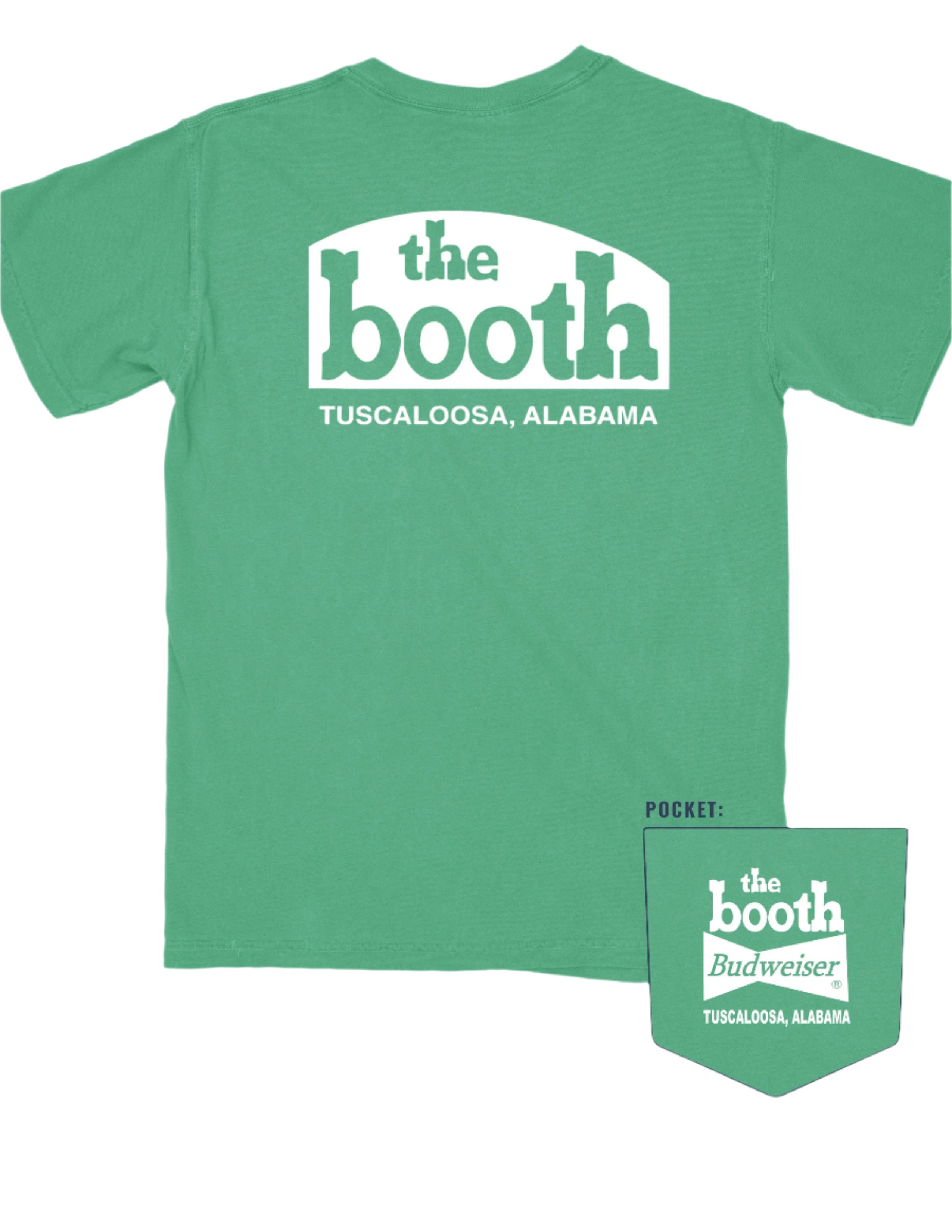 The Booth Green T-Shirt with White The Booth logo