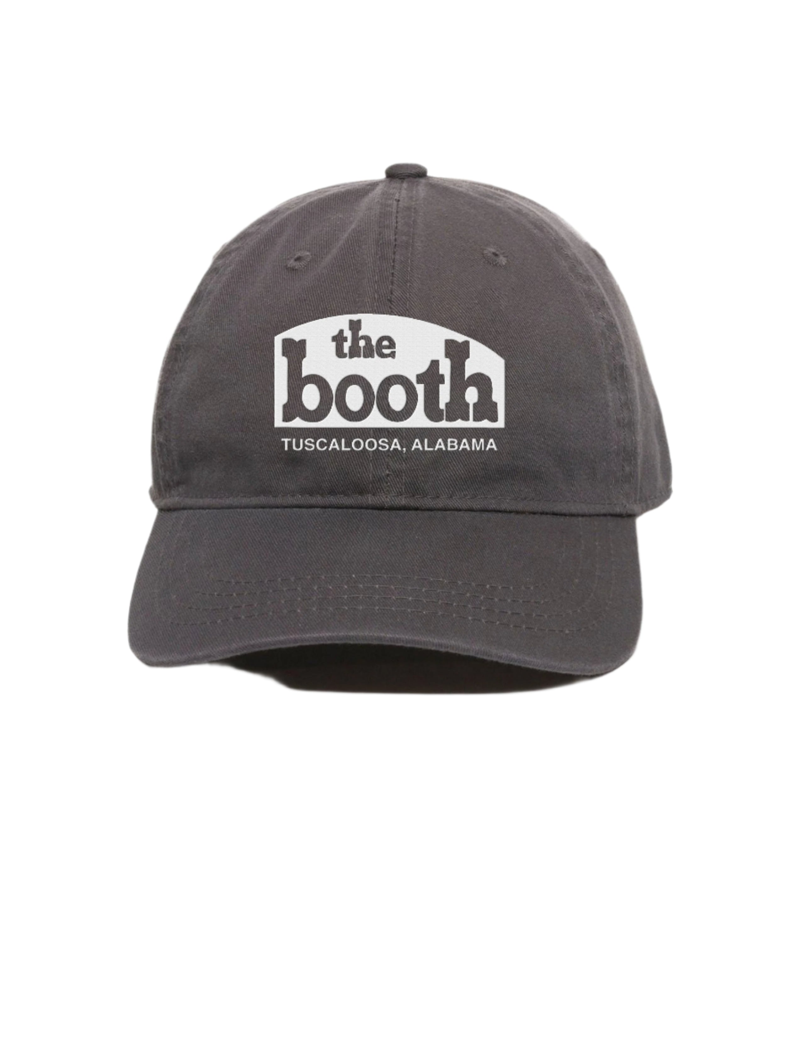 The Booth Charcoal Hat with White The Booth logo embroidery