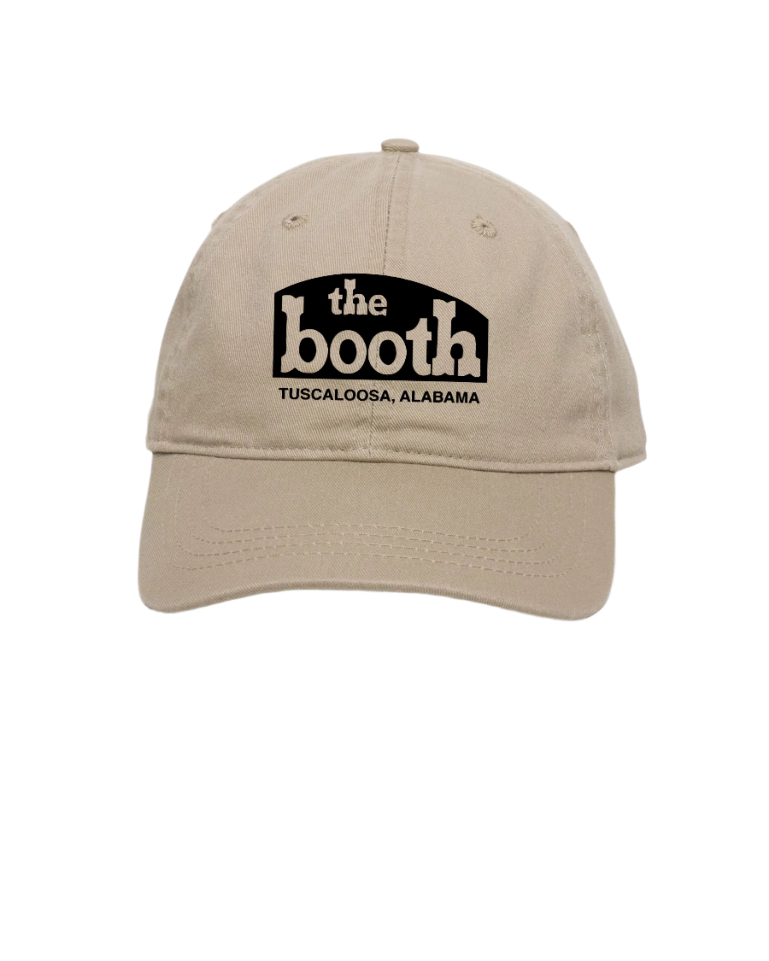 The Booth Khaki Hat with White The Booth logo embroidery