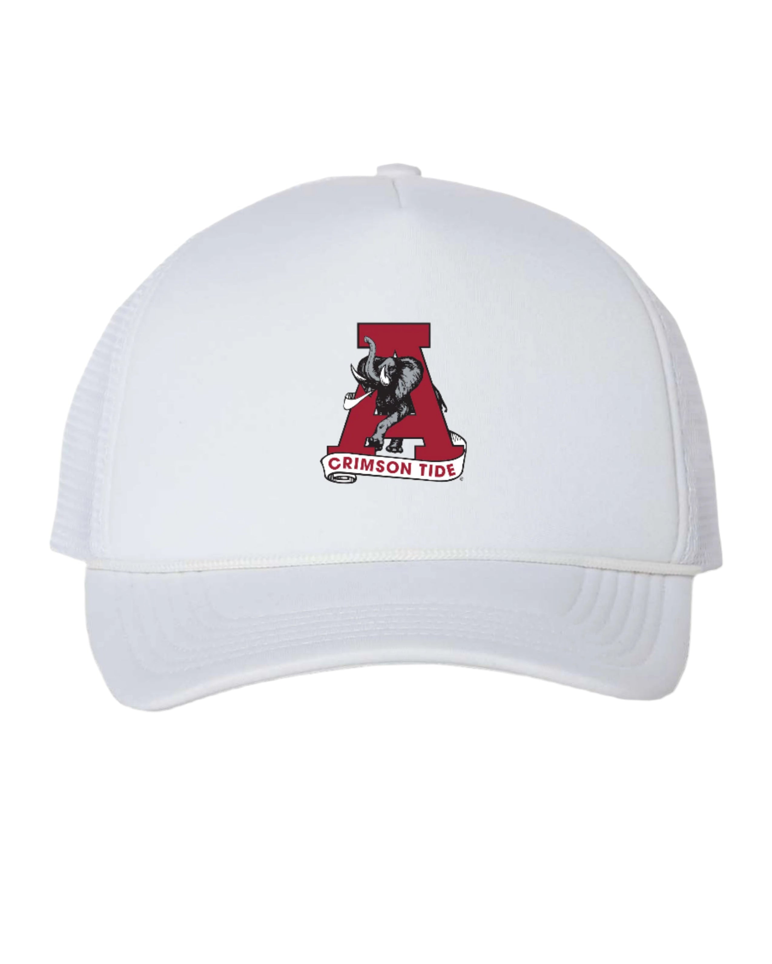 University of Alabama White Foam Trucker Hat with Vintage A Logo embroidery