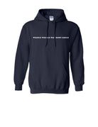 Auburn University Navy Hoodie with White embroidered text "Weagle Weagle War Damn Eagle"