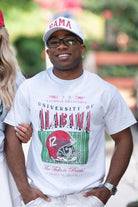 University of Alabama 1992 National Champions Comfort Colors Grey T-Shirt with a graphic print of a football helmet and the text '1992 National Champions UNIVERSITY OF ALABAMA'.
