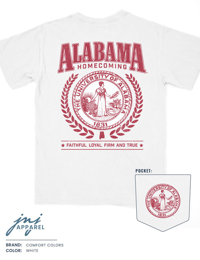 JNJ Apparel Store Tuscaloosa Title Town T-Shirt - Quick Ship L / White / CC Short Sleeve (Pocket)