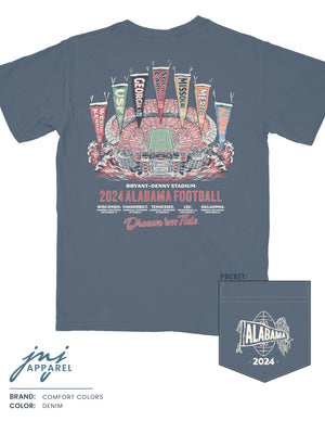 Alabama 2024 Football Schedule T-Shirt