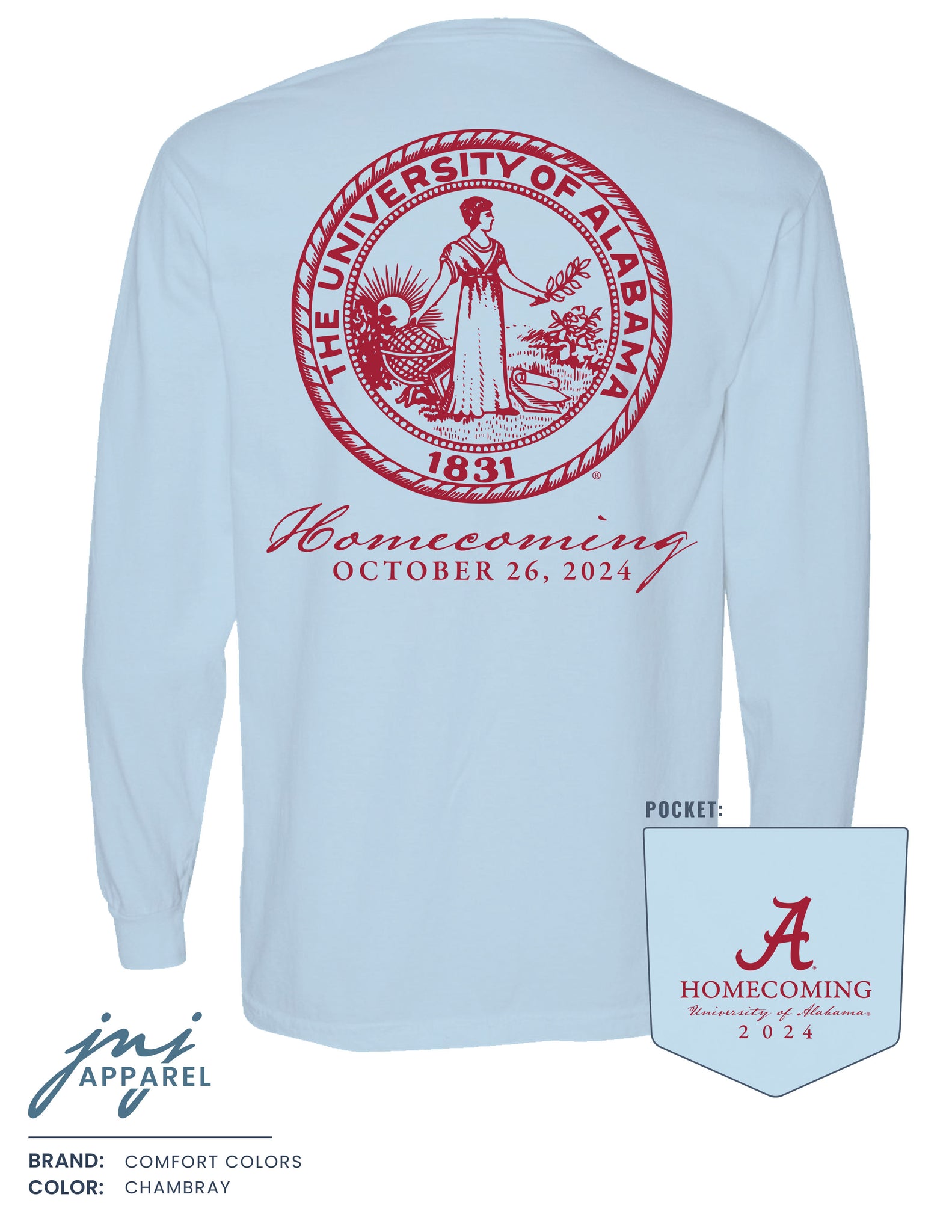 Alabama Homecoming Long Sleeve T-Shirt 2024 - Presale