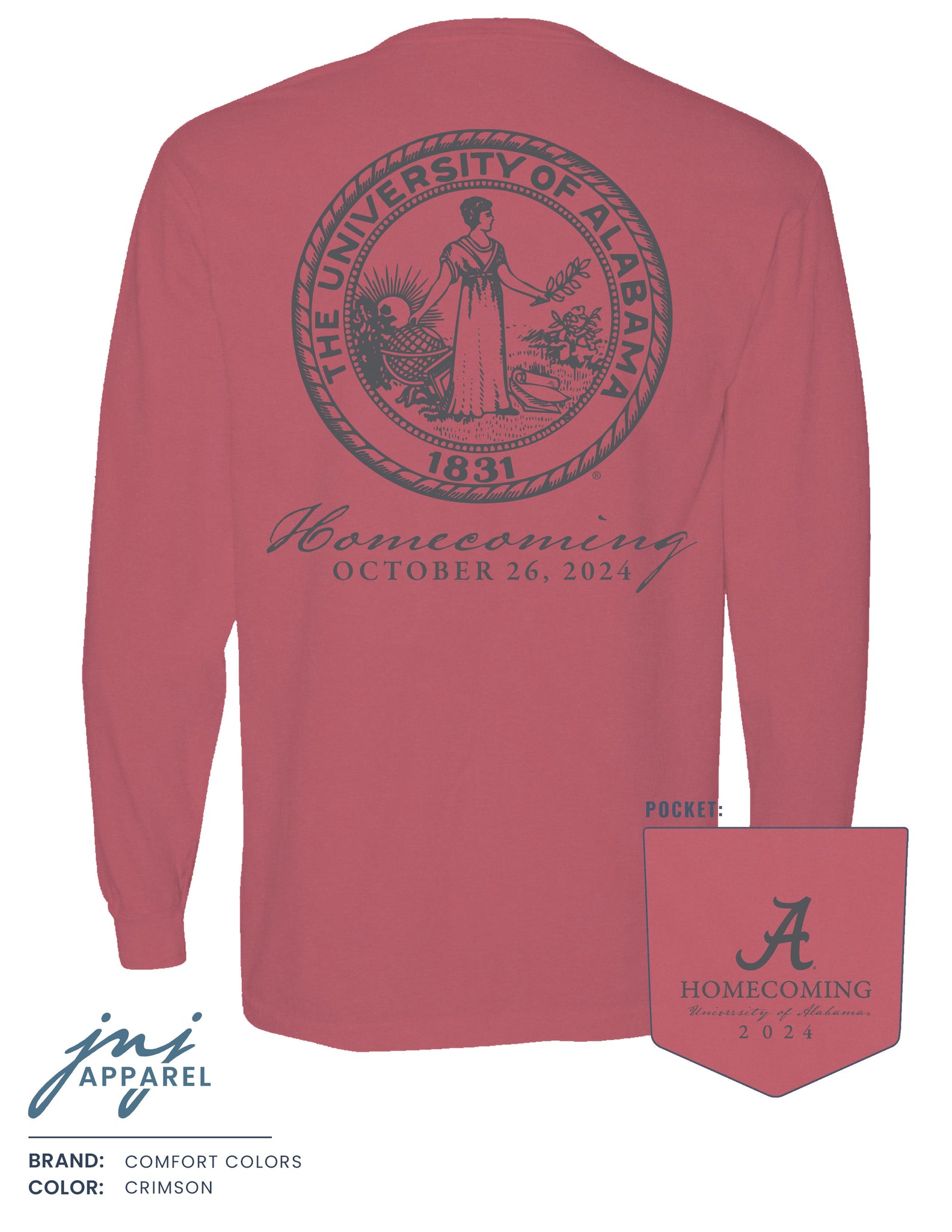 Alabama Homecoming Long Sleeve T-Shirt 2024 - Presale