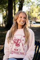 University of Alabama Pale Pink Sweatshirt with Pink stars surrounding a Pink Vintage A Logo