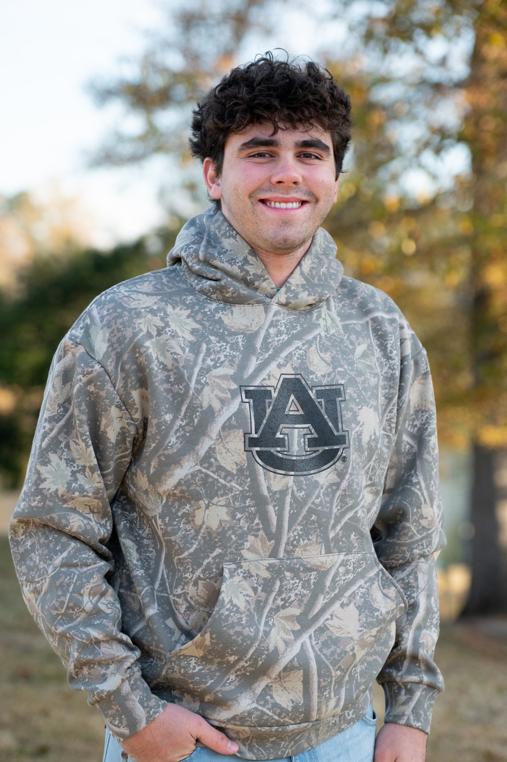 Auburn University Camouflage Hoodie with a Black Classic AU Logo print