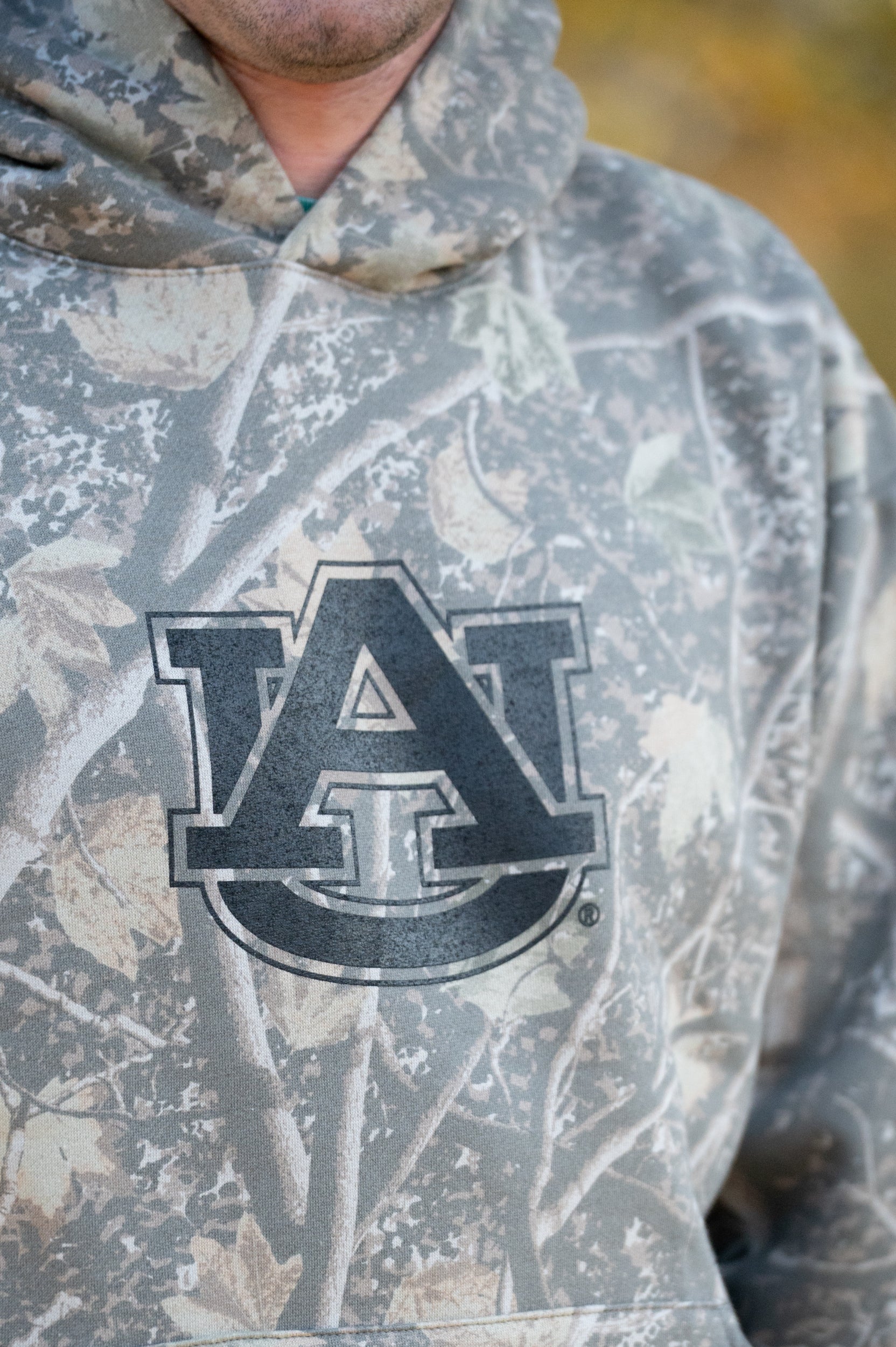 Auburn University Camouflage Hoodie with a Black Classic AU Logo print