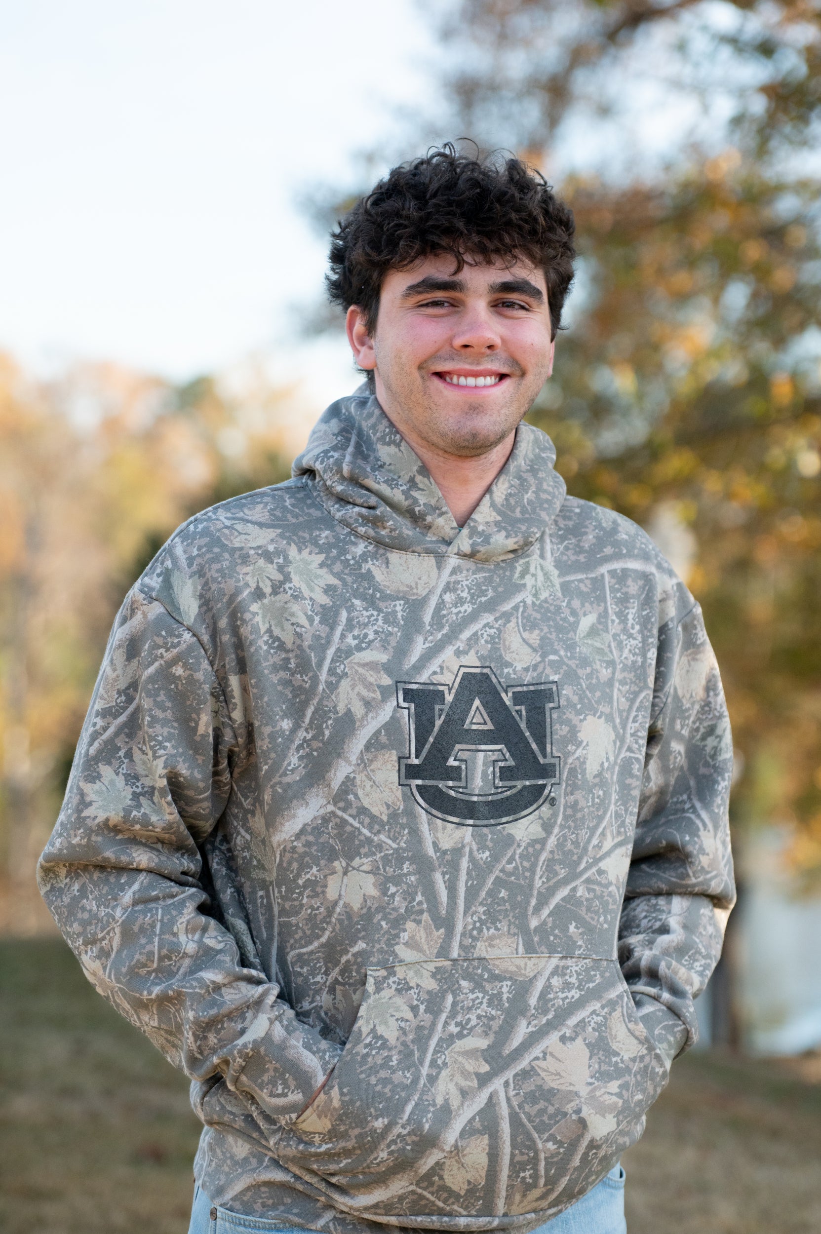 Auburn University Camouflage Hoodie with a Black Classic AU Logo print