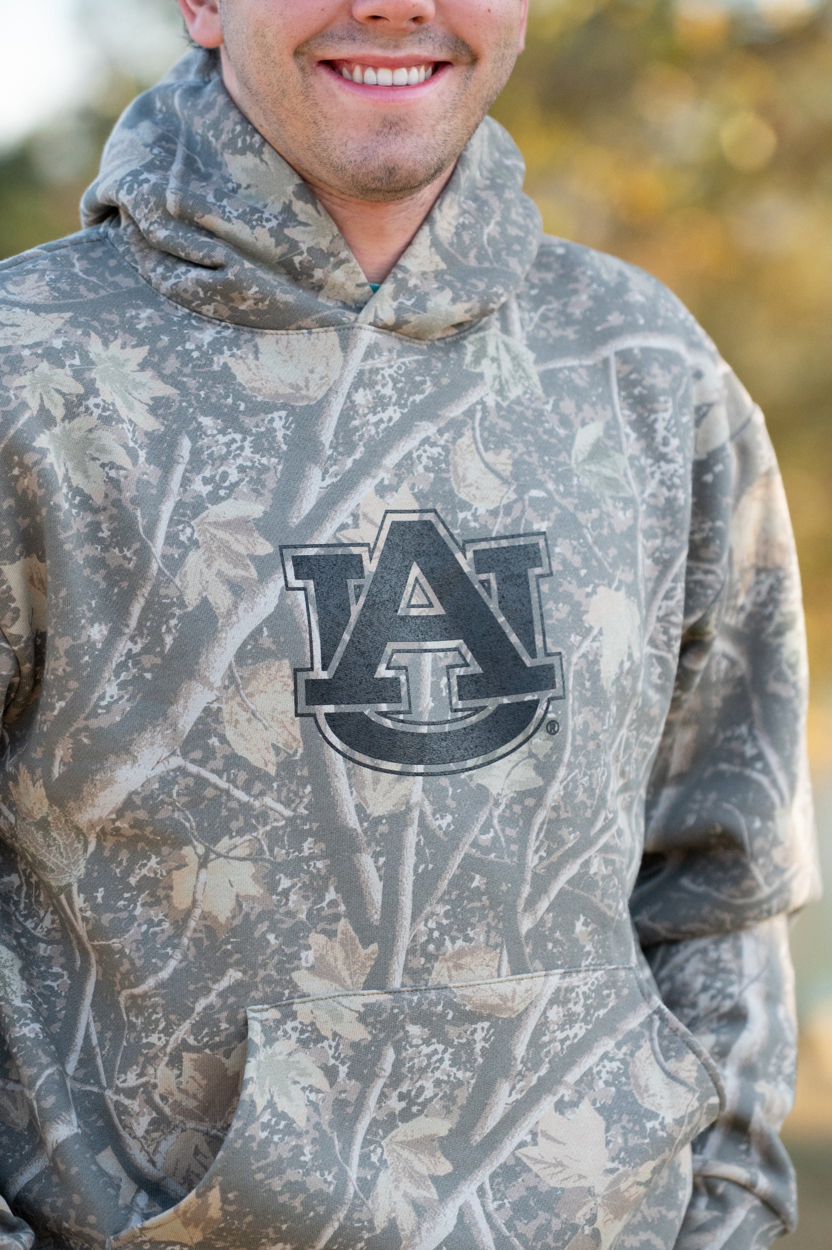 Auburn University Camouflage Hoodie with a Black Classic AU Logo print