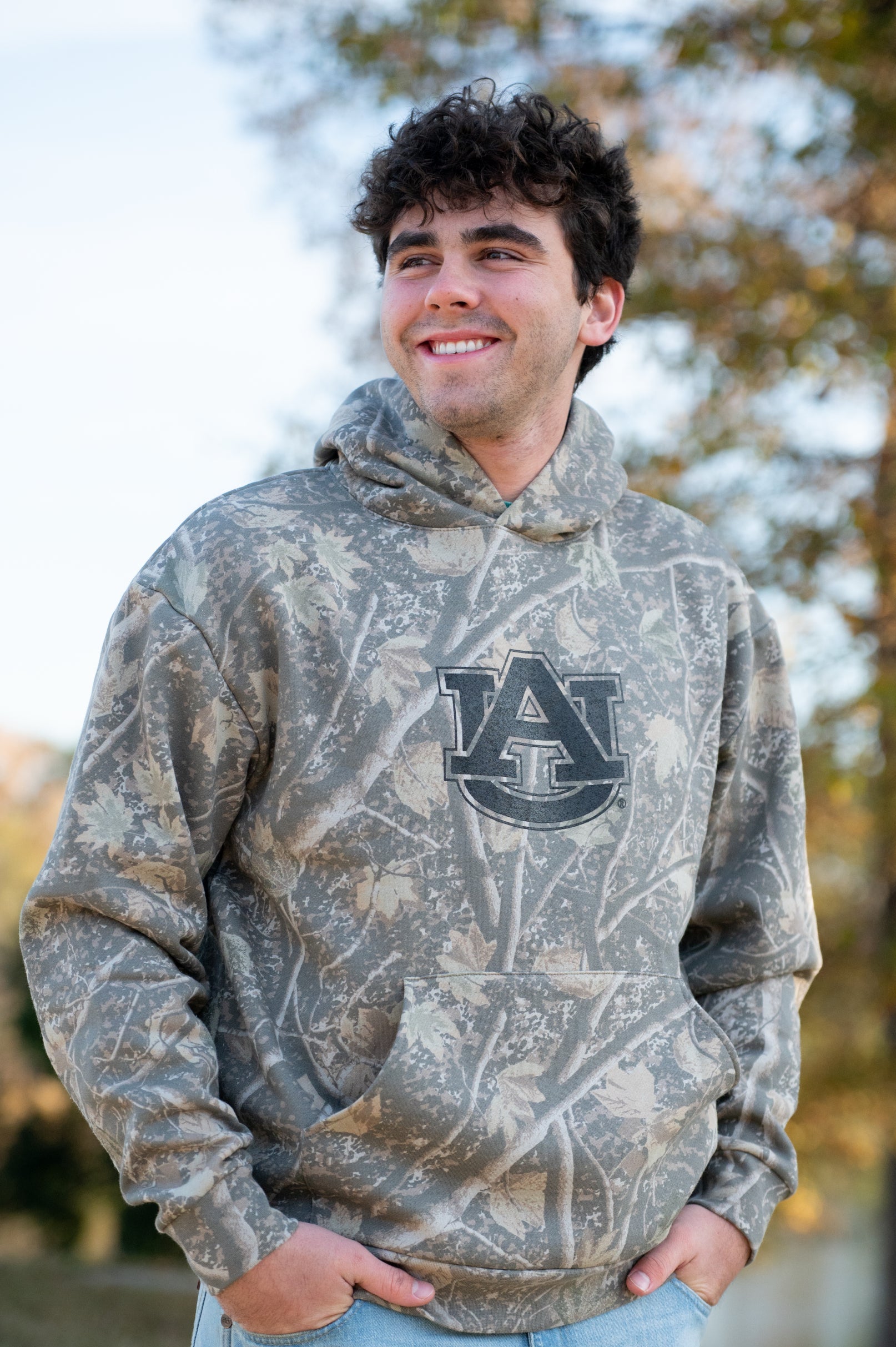 Auburn University Camouflage Hoodie with a Black Classic AU Logo print