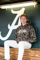 University of Alabama Camo Hoodie with a White script "Alabama" and text "BASEBALL" in the script tail