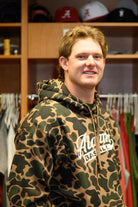 University of Alabama Camo Hoodie with a White script "Alabama" and text "BASEBALL" in the script tail