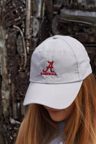  University of Alabama Alabama Baseball Light Gray Imperial Original Hat with the Script A and text "BASEBALL"