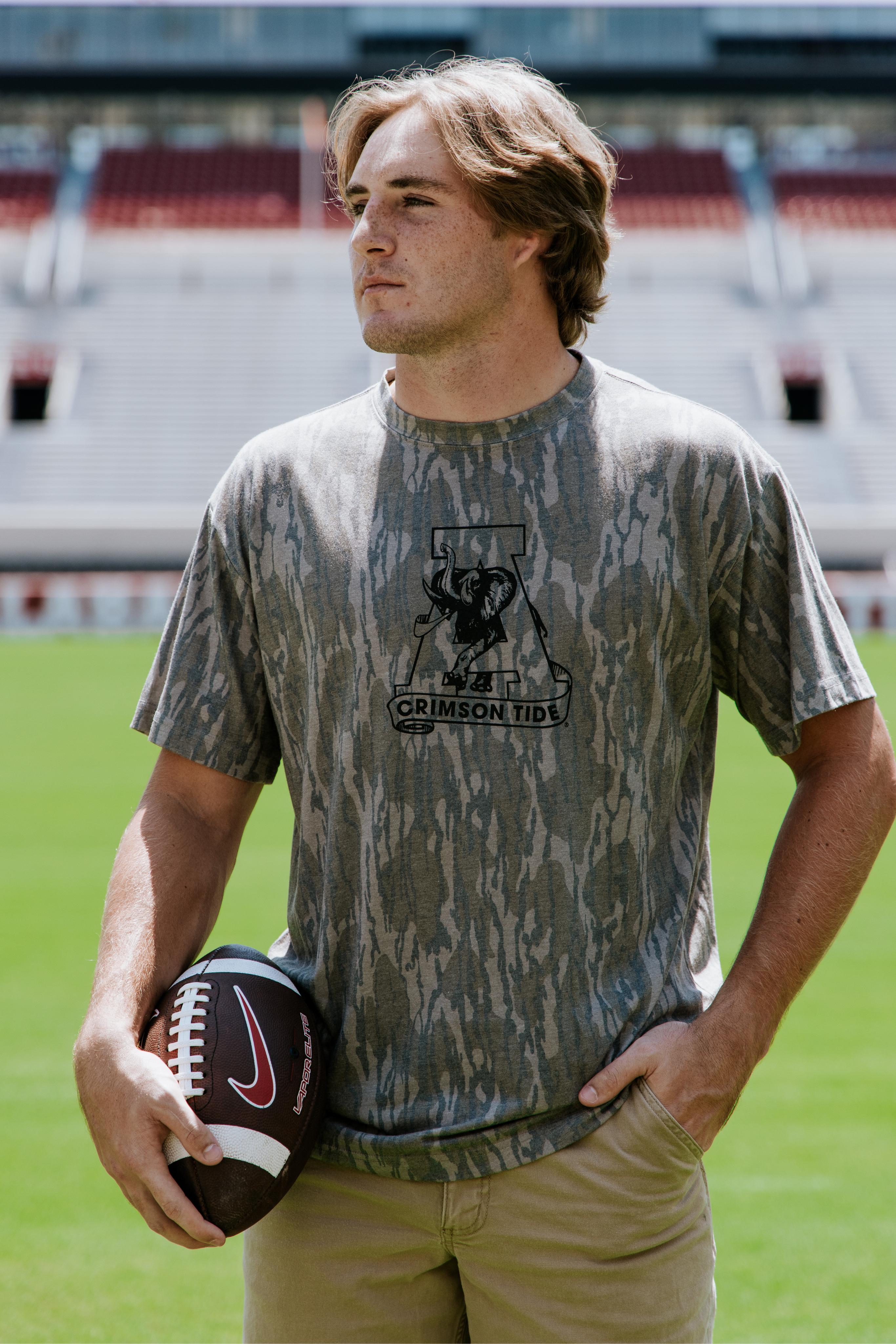 University of Alabama Camouflage T-Shirt with a Black Vintage A Logo print
