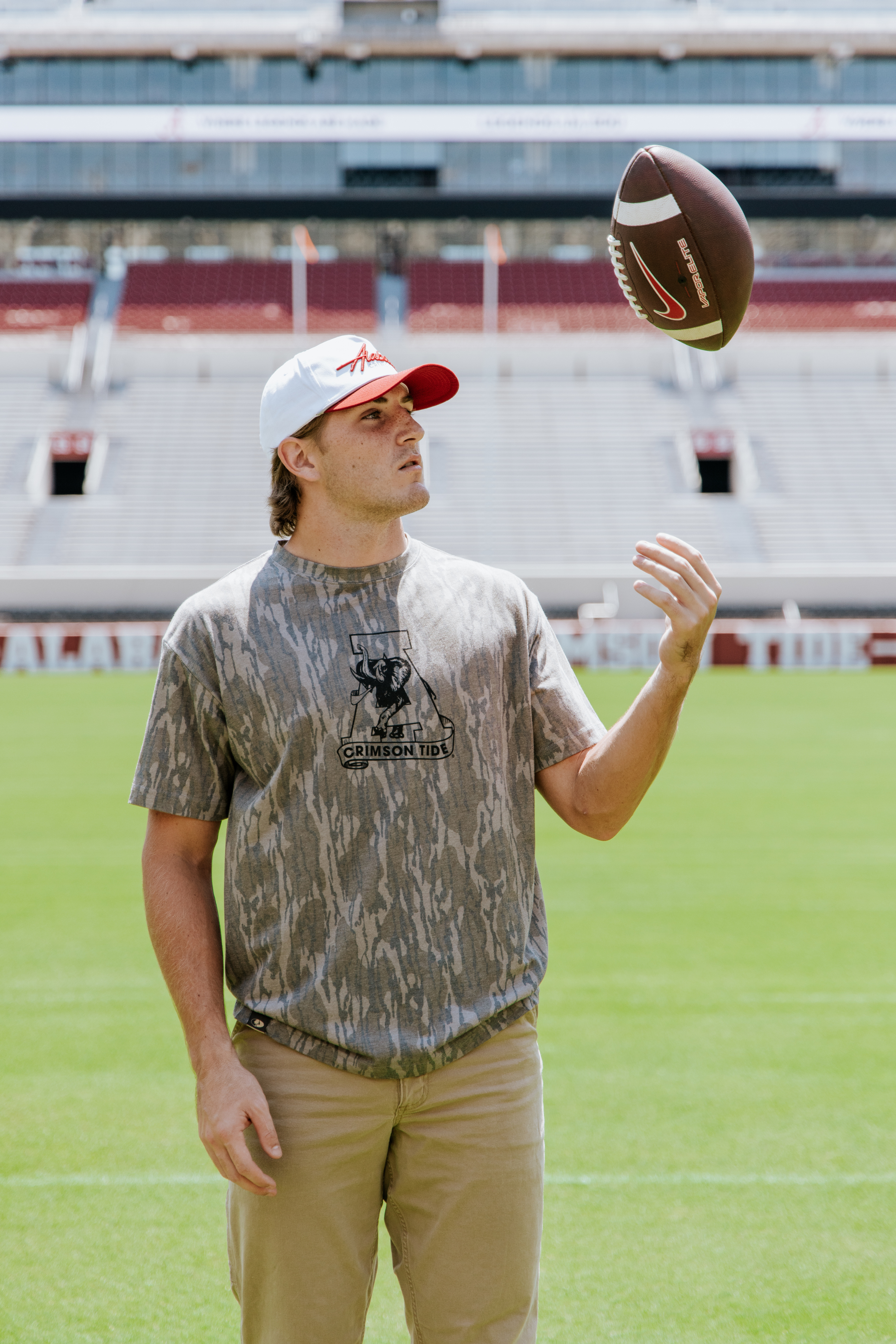 University of Alabama Camouflage T-Shirt with a Black Vintage A Logo print