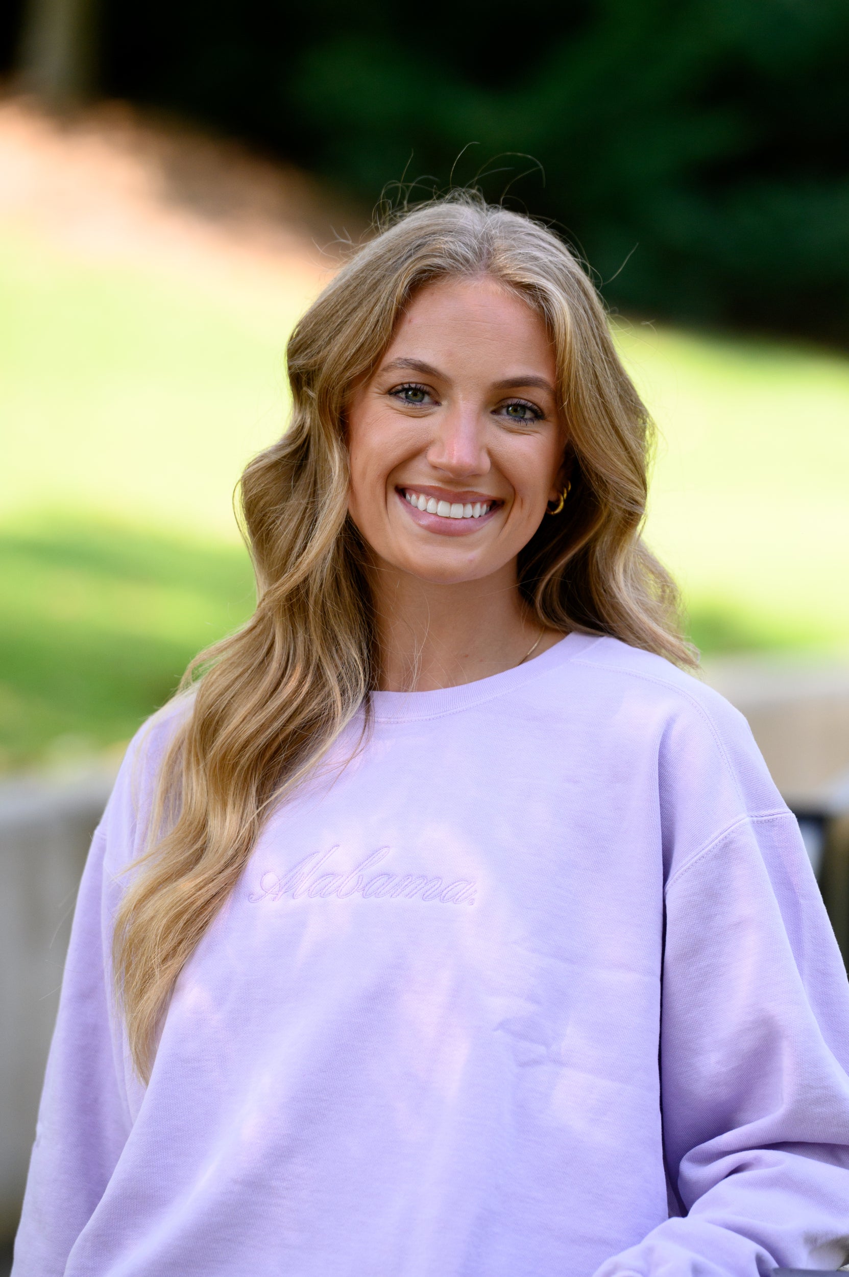 University of Alabama Alabama Classic Tonal Light Purple Ladies' Comfort Colors Crewneck with Purple embroidery reading "Alabama"