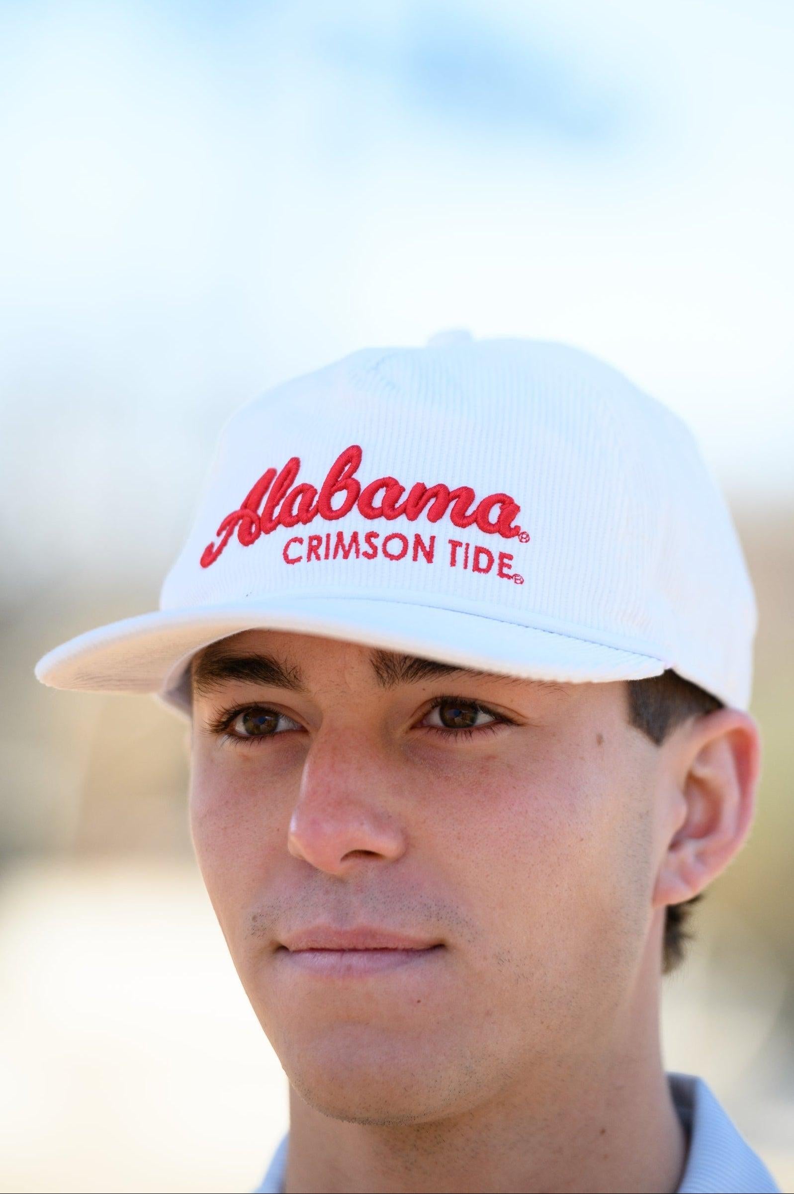 University of Alabama White Hat with Red script “Alabama Crimson Tide”