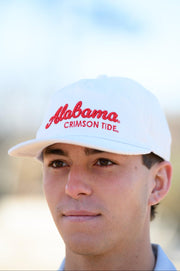 University of Alabama White Hat with Red script “Alabama Crimson Tide”