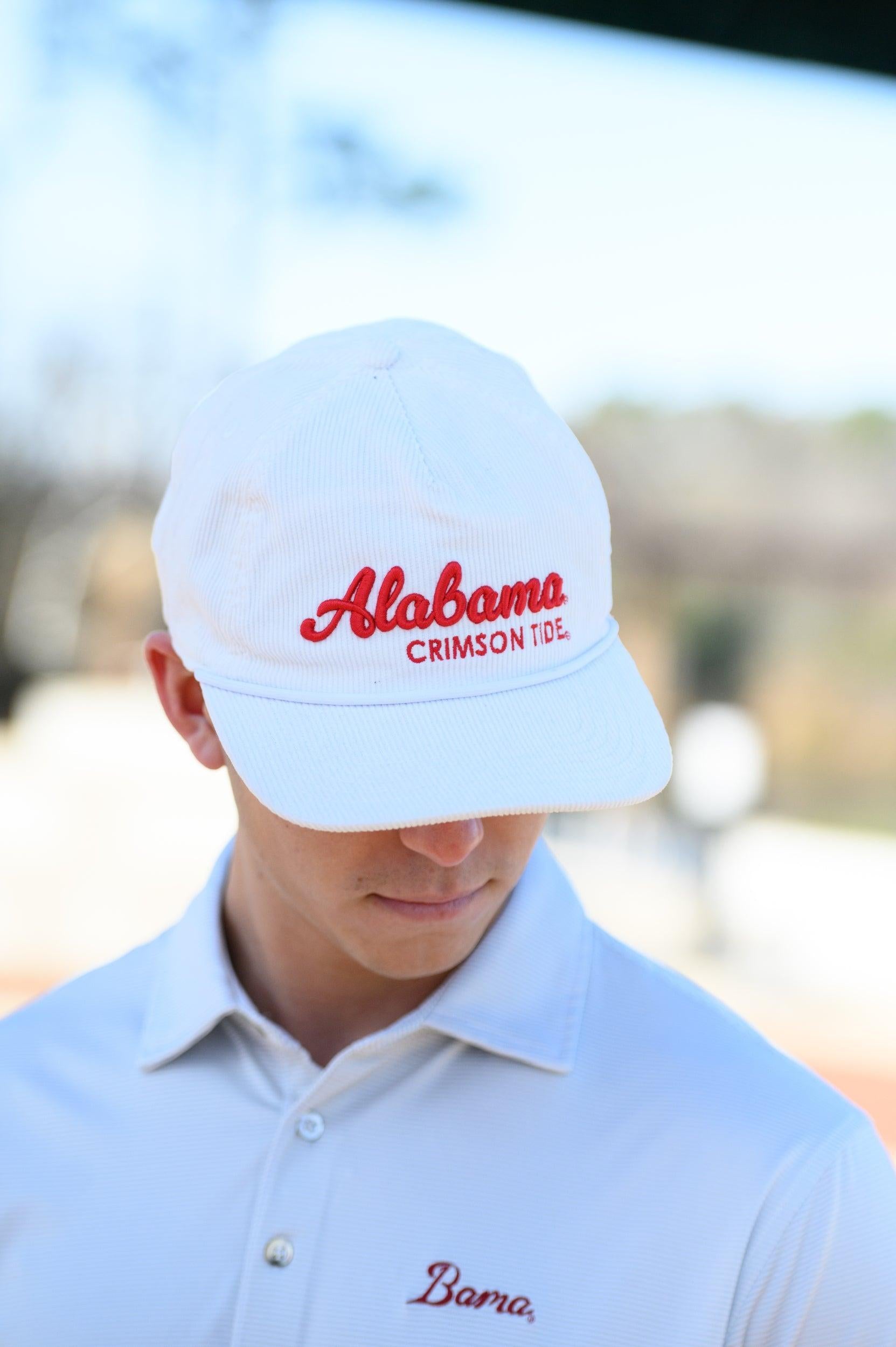 University of Alabama White Hat with Red script “Alabama Crimson Tide”