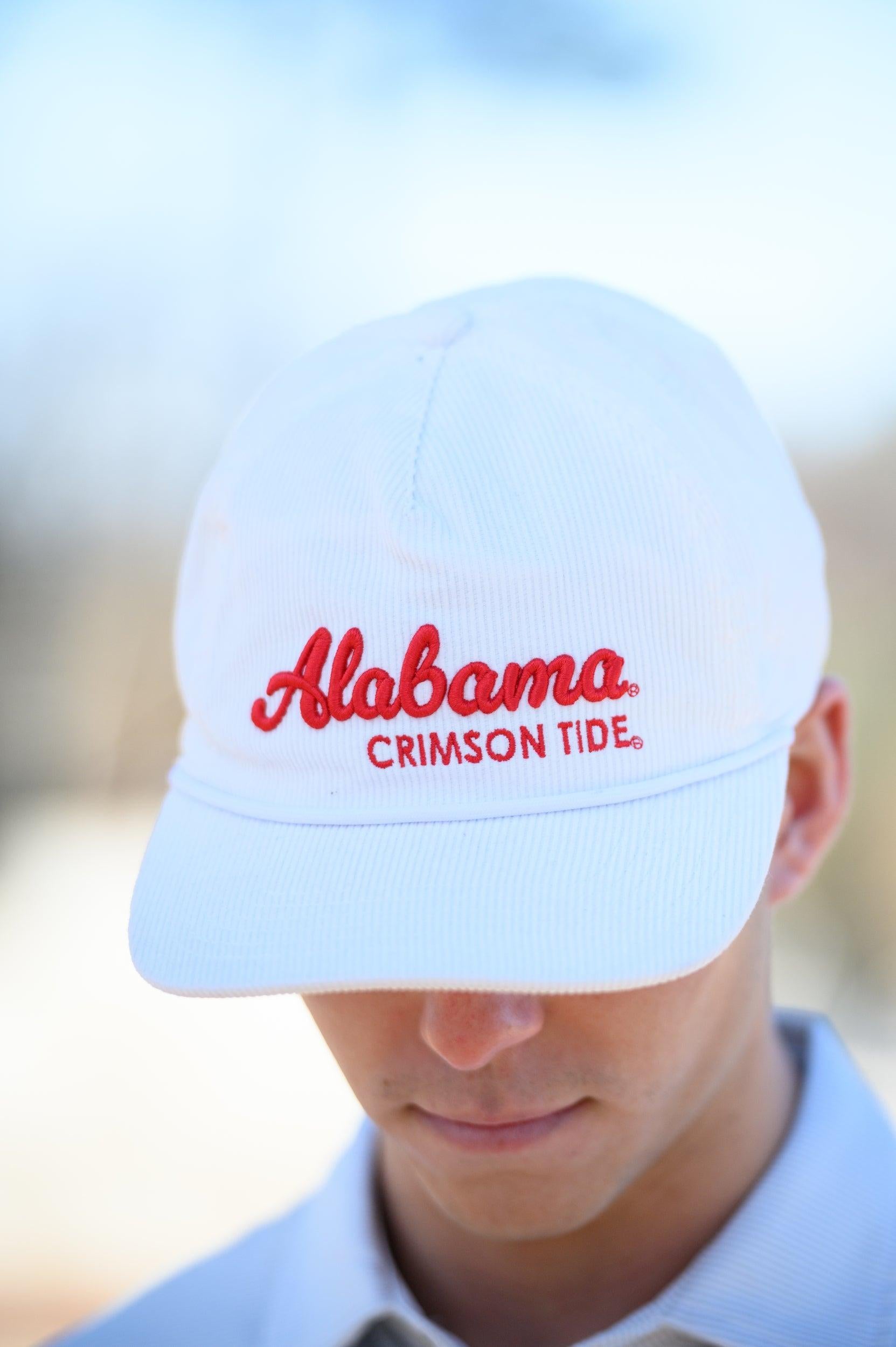 University of Alabama White Hat with Red script “Alabama Crimson Tide”