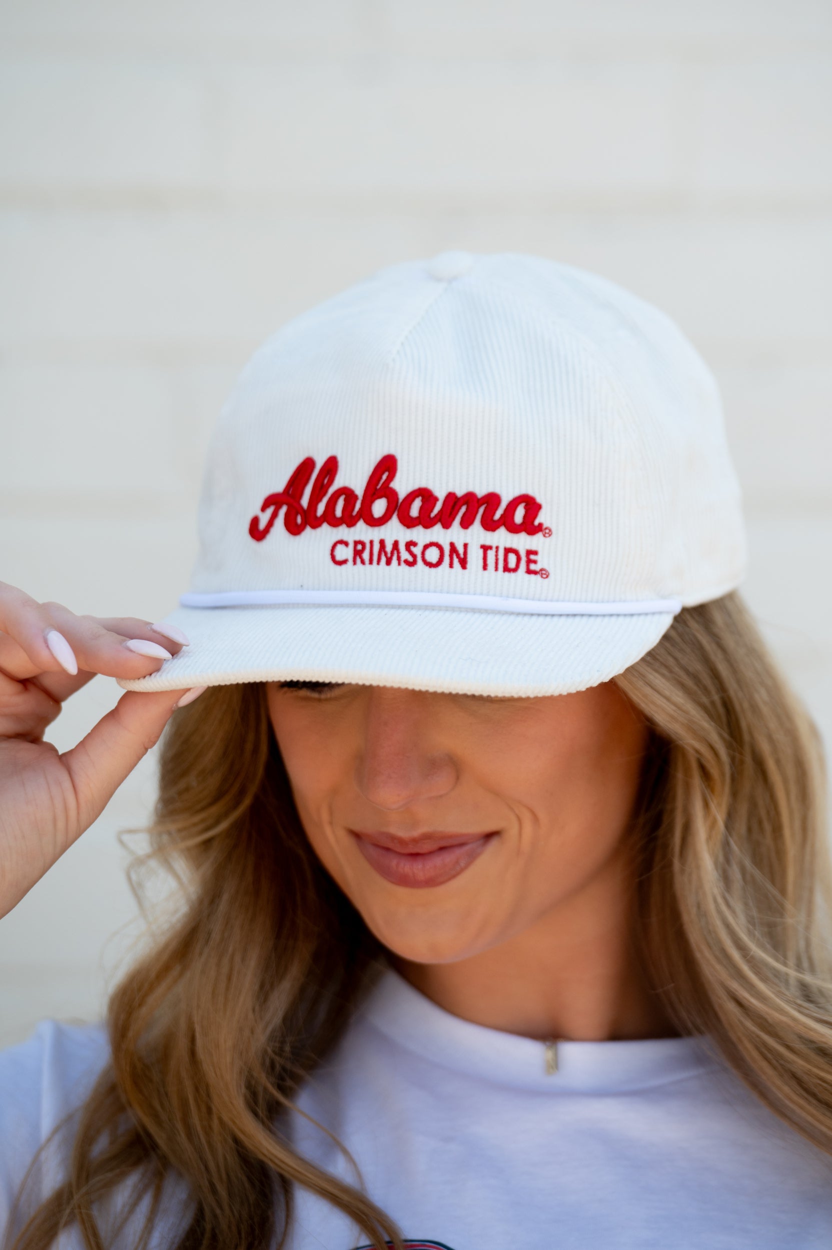 University of Alabama White Hat with Red script “Alabama Crimson Tide”