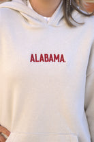 University of Alabama Cream American Apparel Hoodie with red embroidered "ALABAMA"