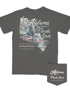 University of Alabama Grey Shirt with an image of an elephant walking through a Red tide to overtake Florida State