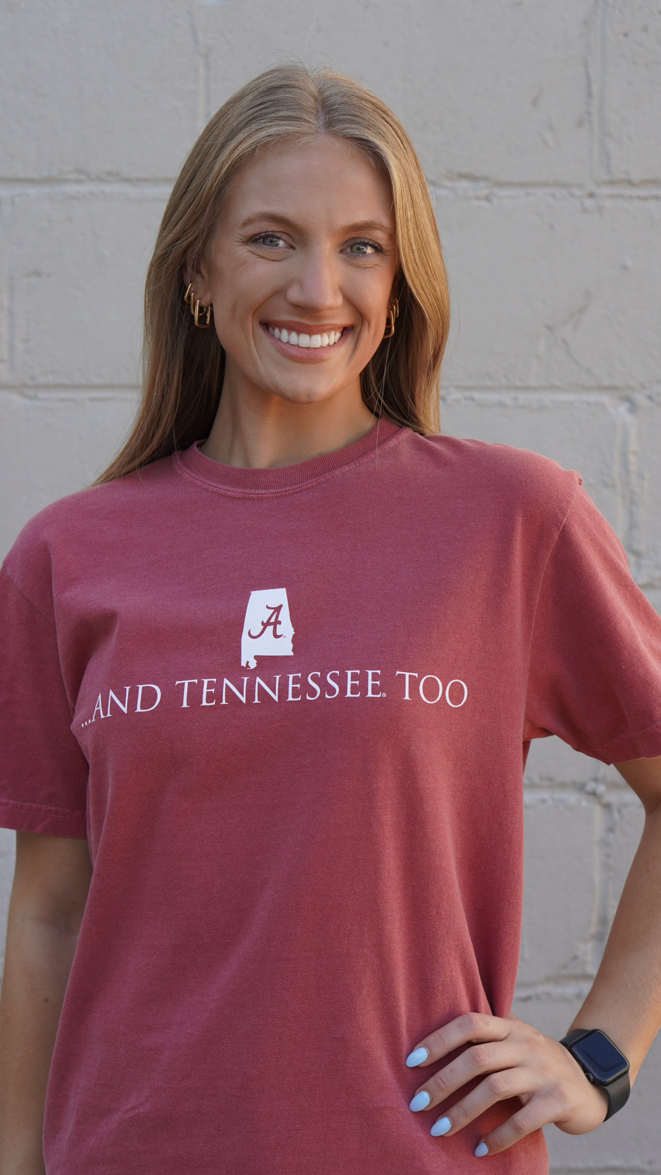University of Alabama Red T-Shirt with White text “…And Tennessee Too”
